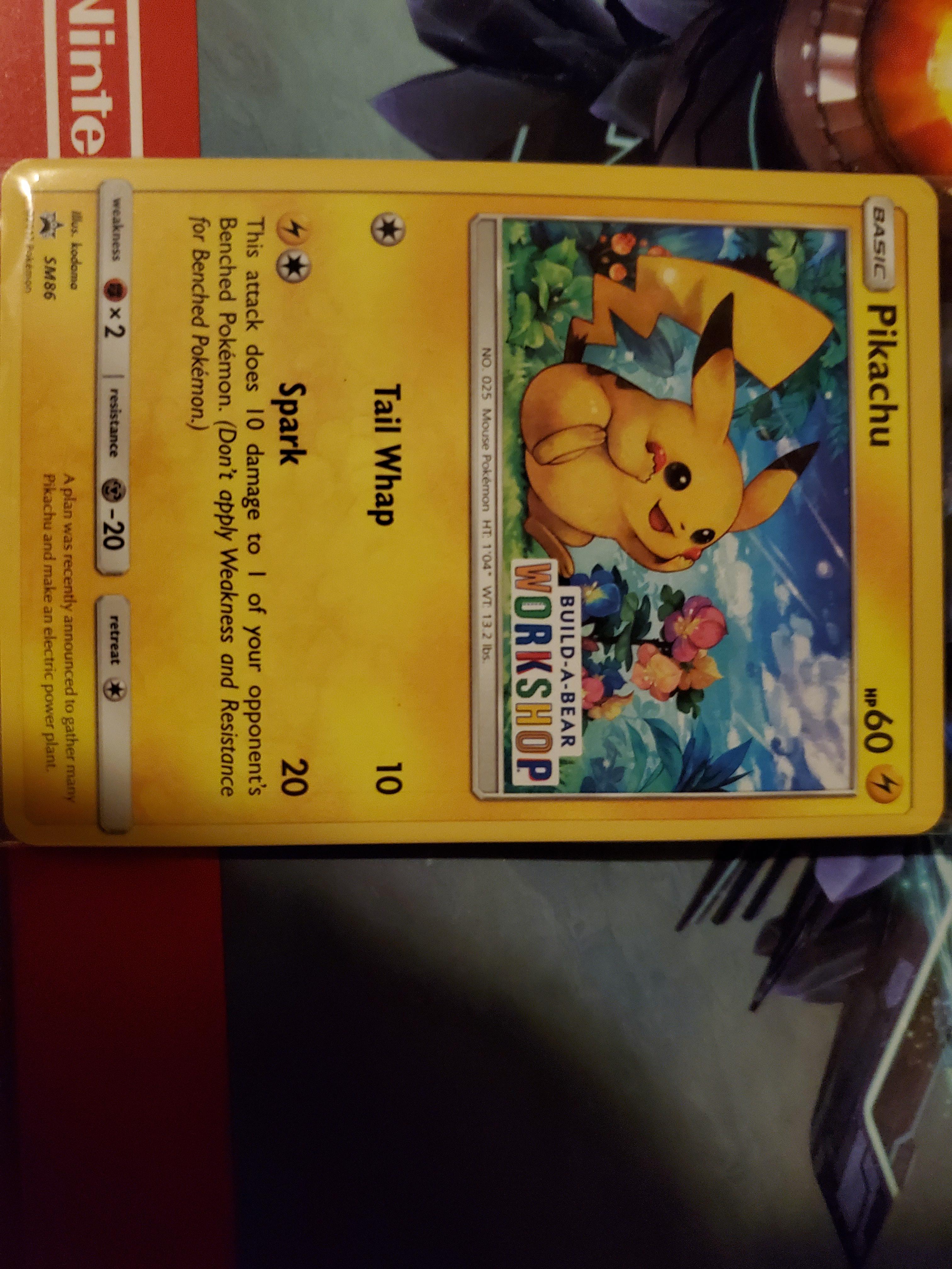I have a buildabear pikachu card. I have had it for a while, but when