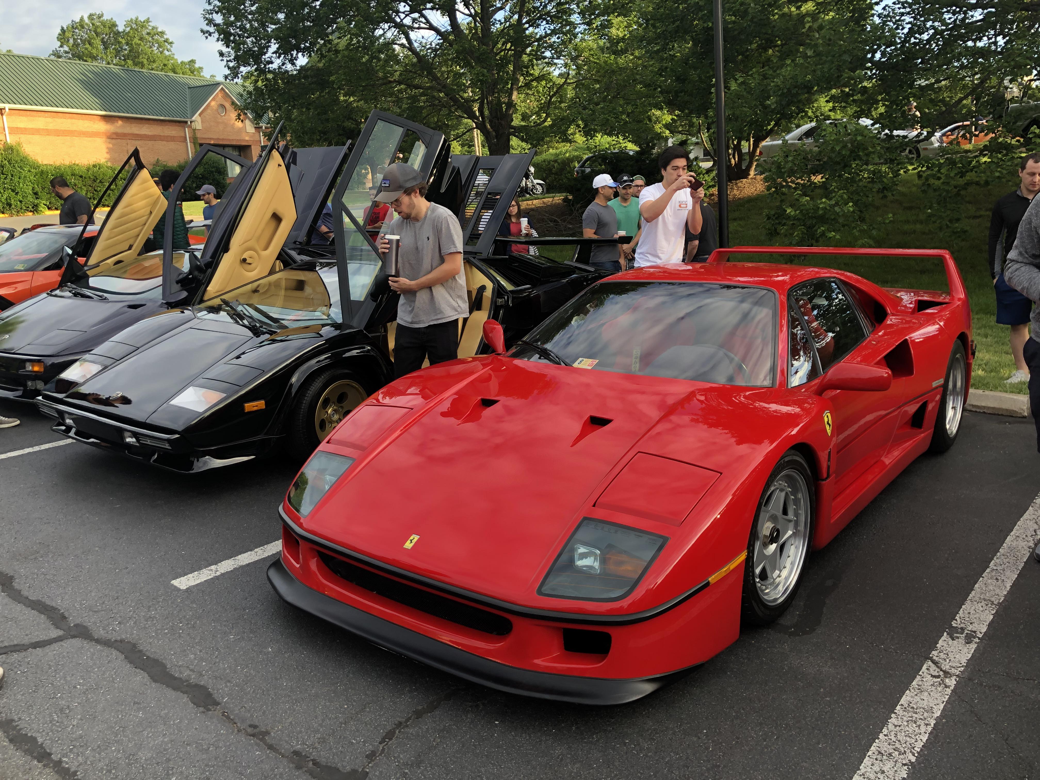 F40 and Countach QV at Cars and Coffee in DC r/Autos