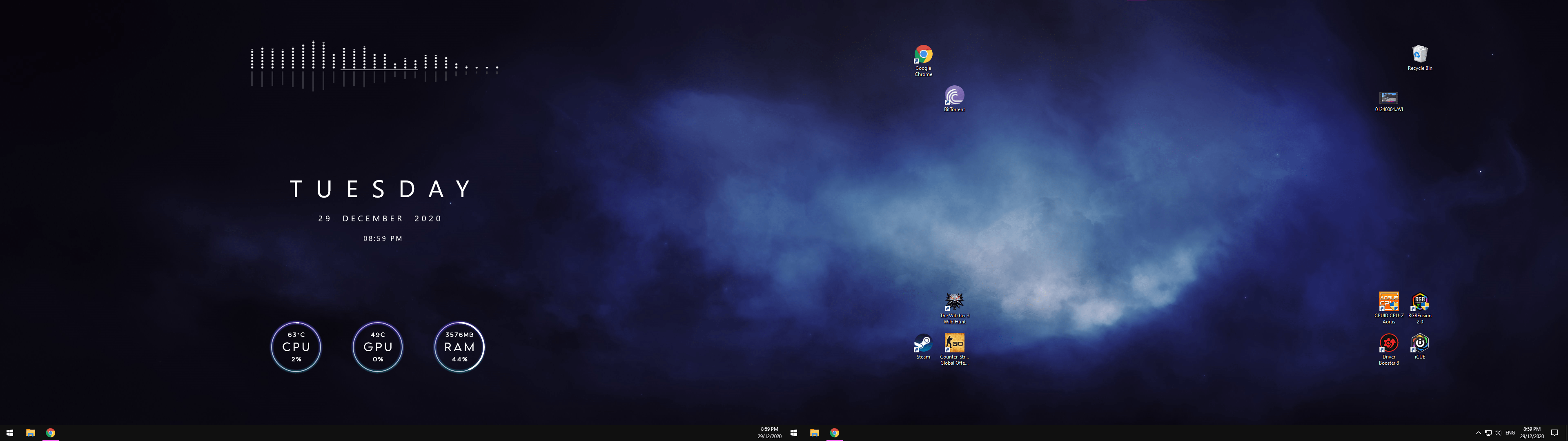 Simple dual monitor skin to have all the important stuff on the left