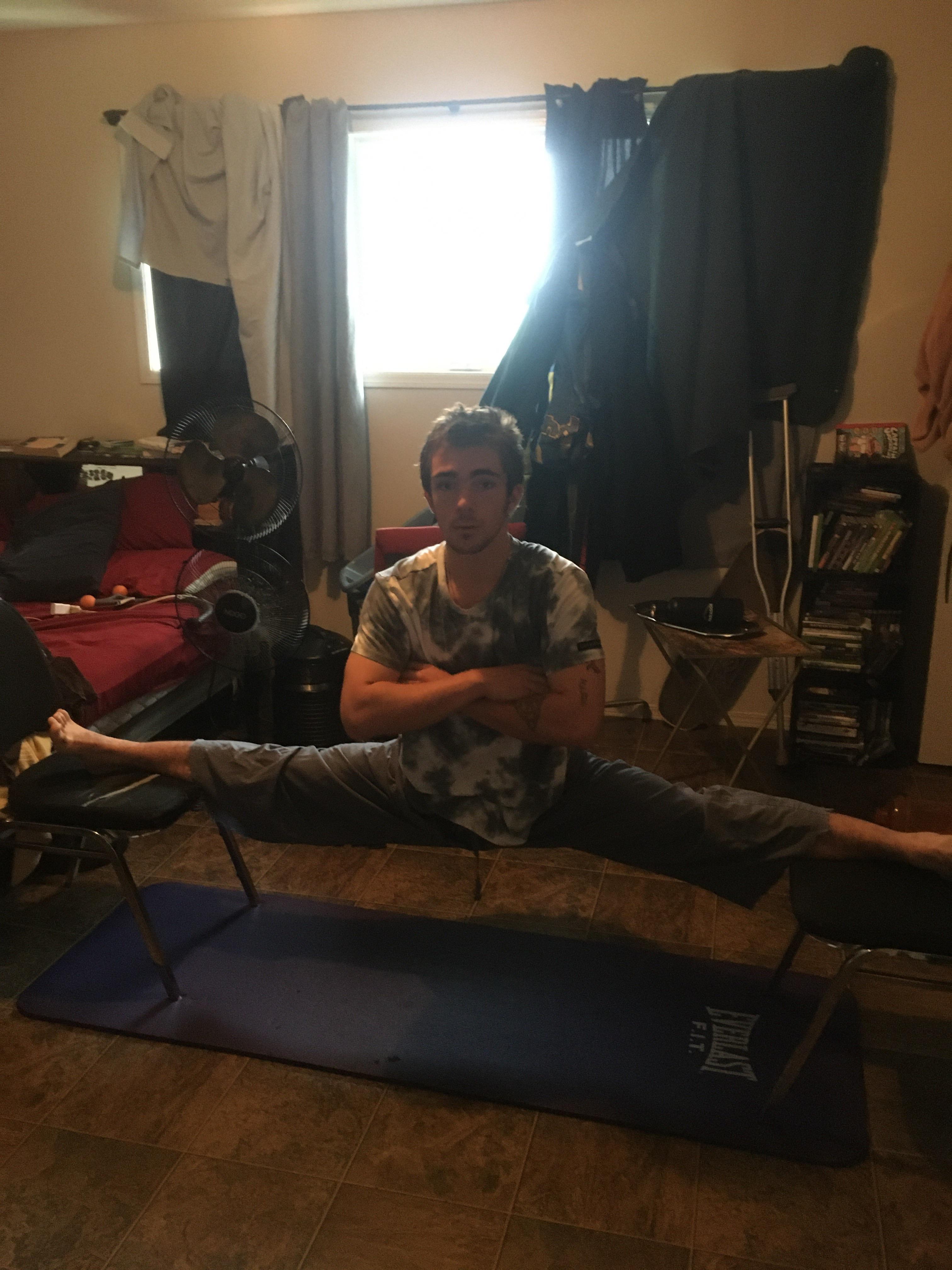 Update on the chair split, my hips are a little uneven r/flexibility