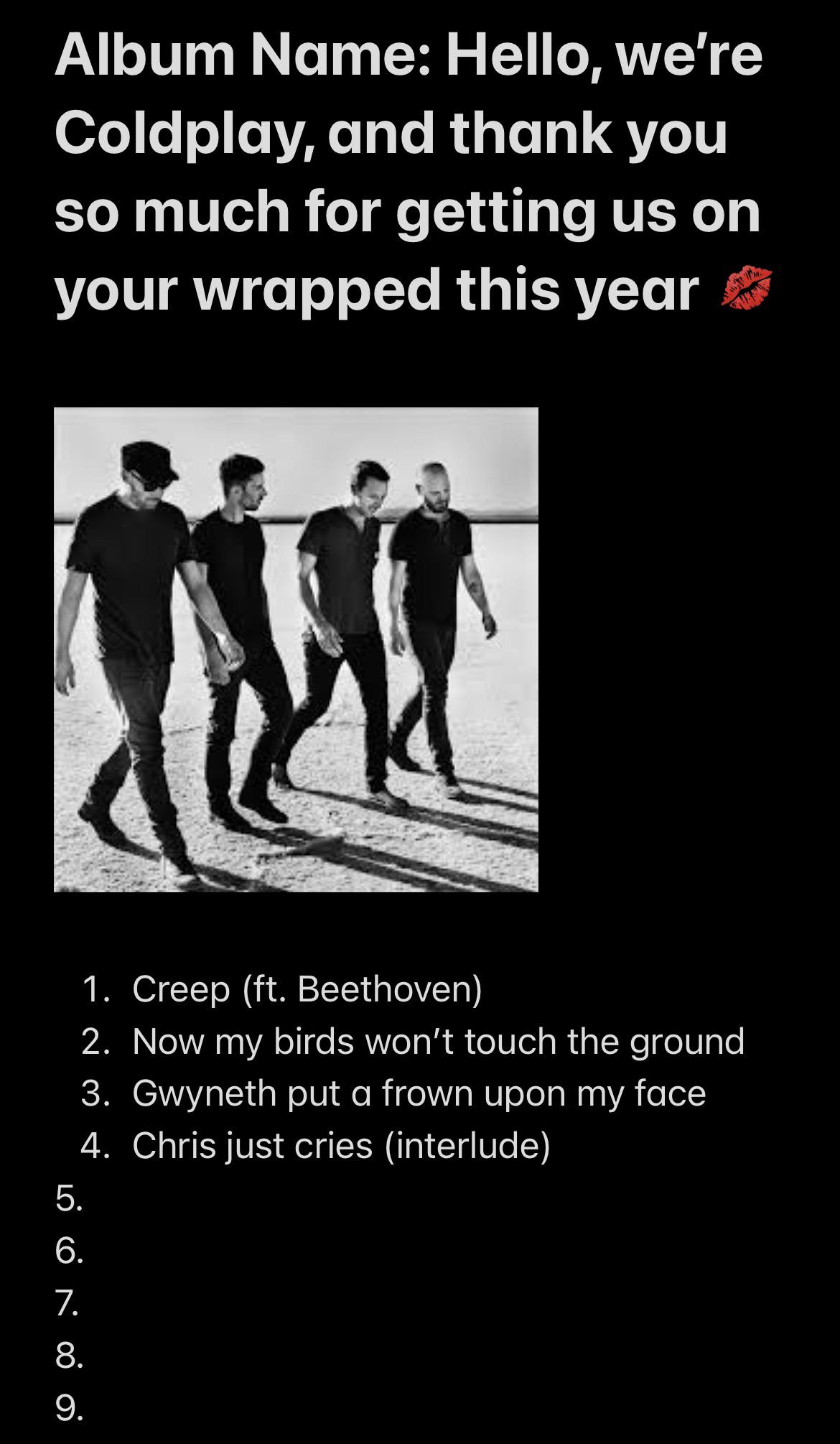 Making a Coldplay album, but the top comment decides the title of the