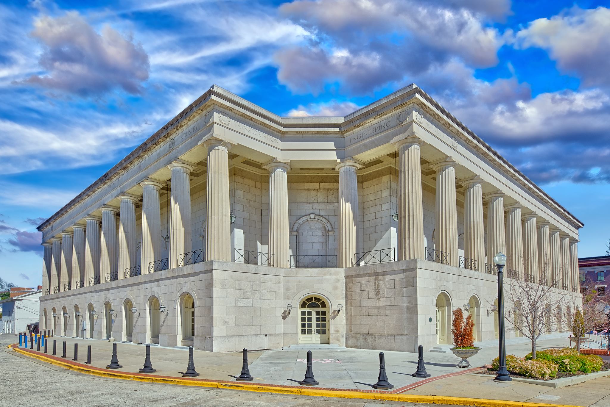 Macon City Auditorium in Macon, GA, USA. Built in 1925. The building is capped by a large copper