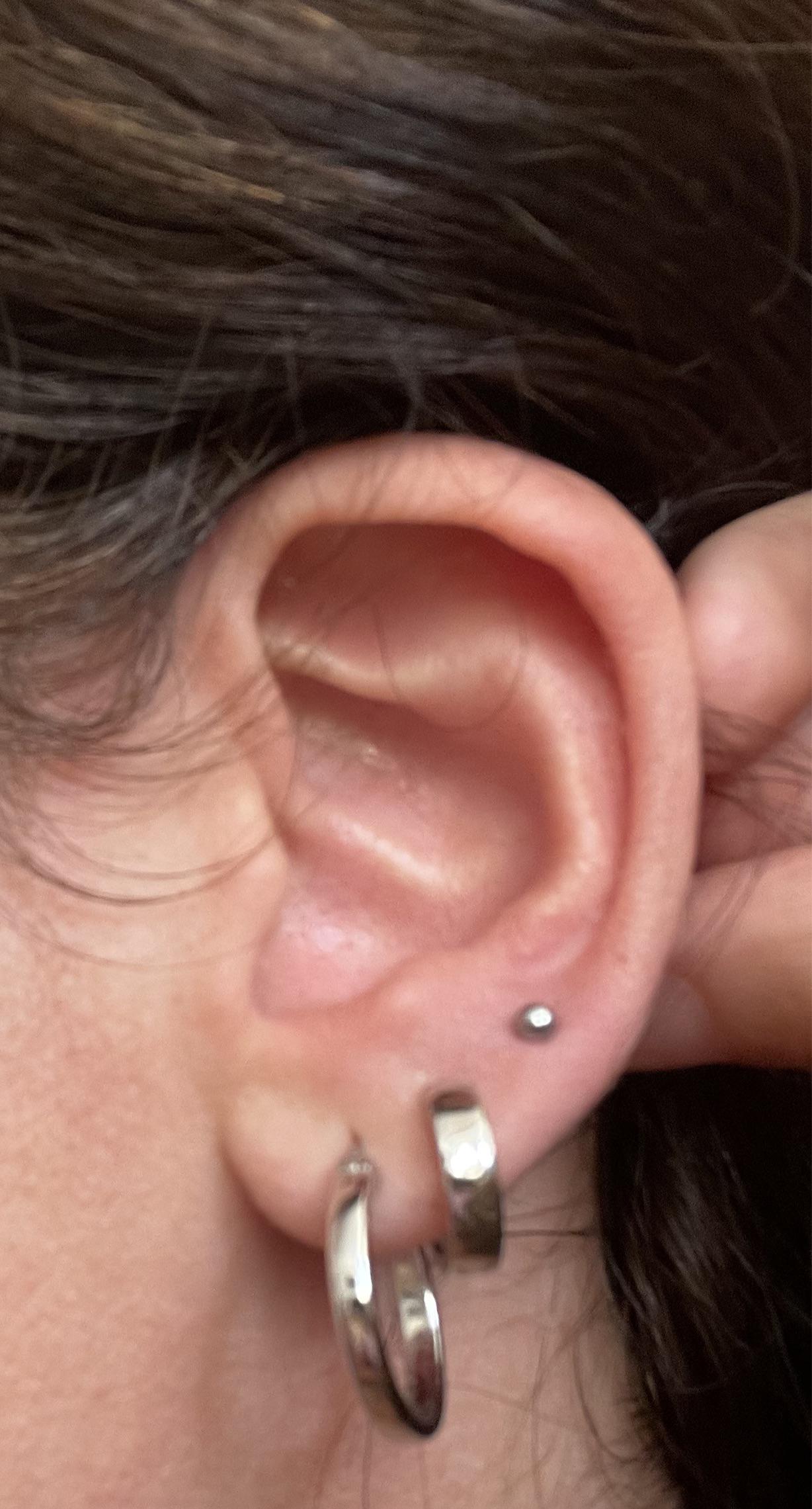 New lobe piercing hurts it’s the 3rd one. Got it done Tuesday. I sleep