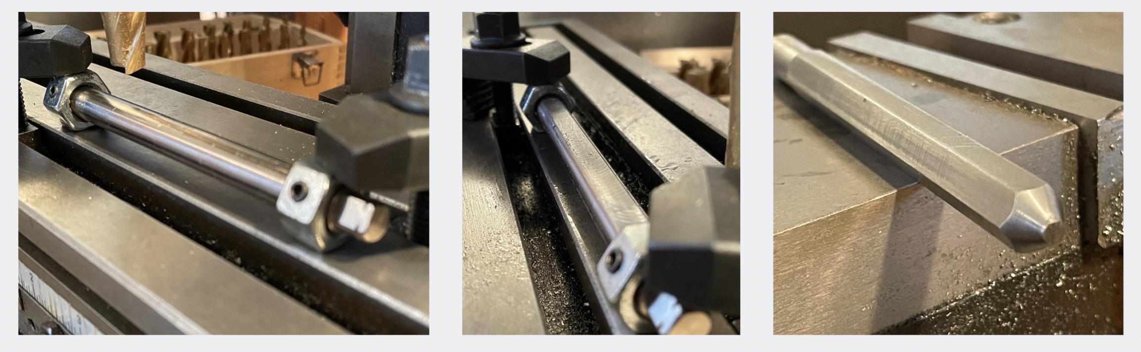 I came up with a clever (for me) way of milling a hex rod. I'll post more info if anyone's