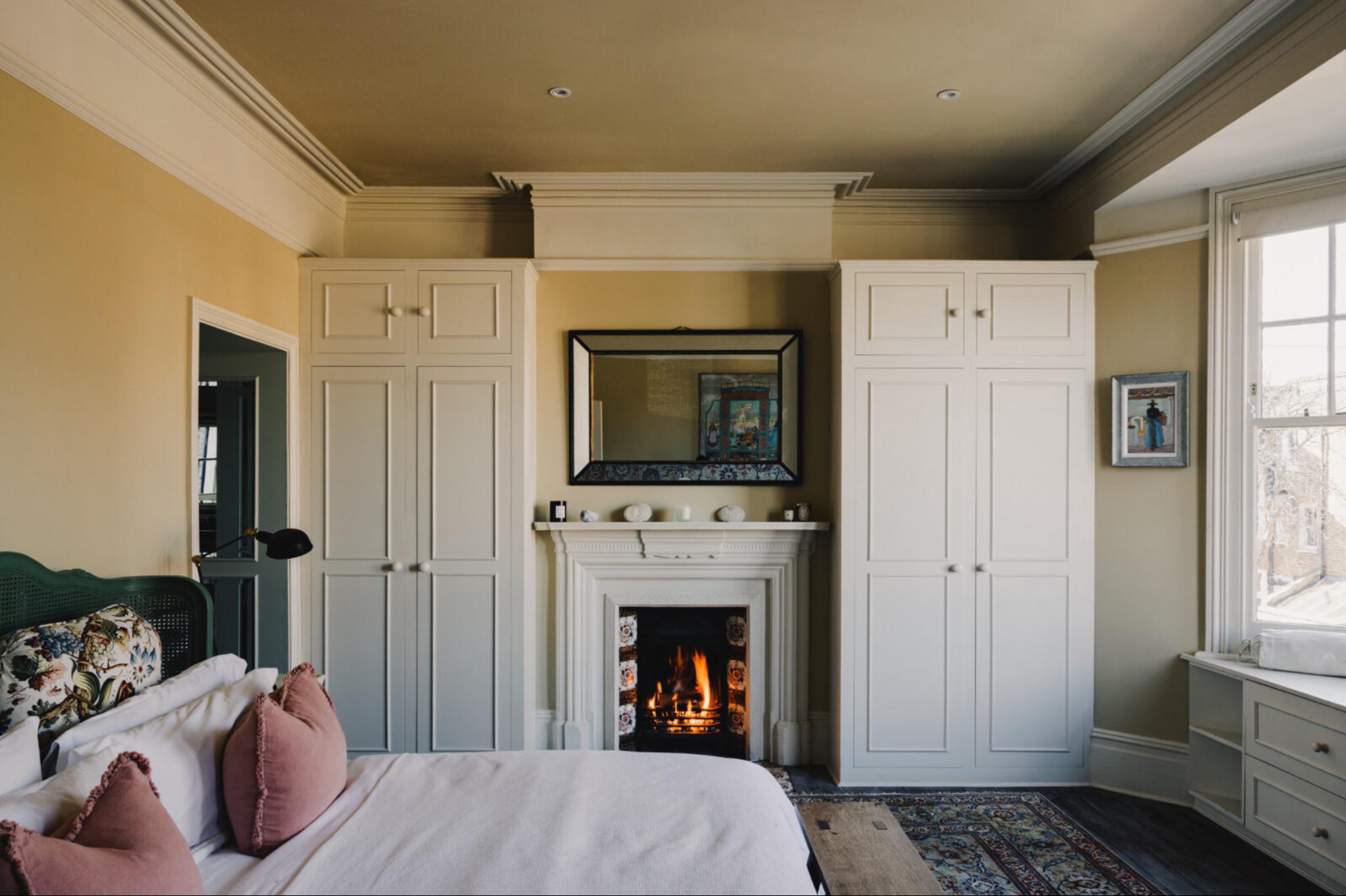 Bedroom in a 19th Century Victorian terrace house in London. [2046 x