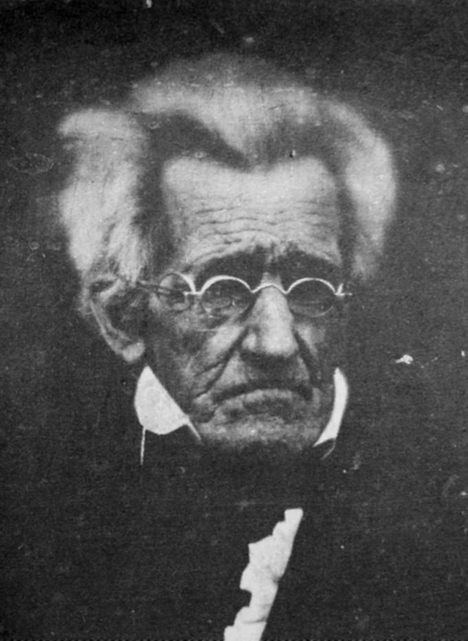 Former president Andrew Jackson aged 78, one of the few existing