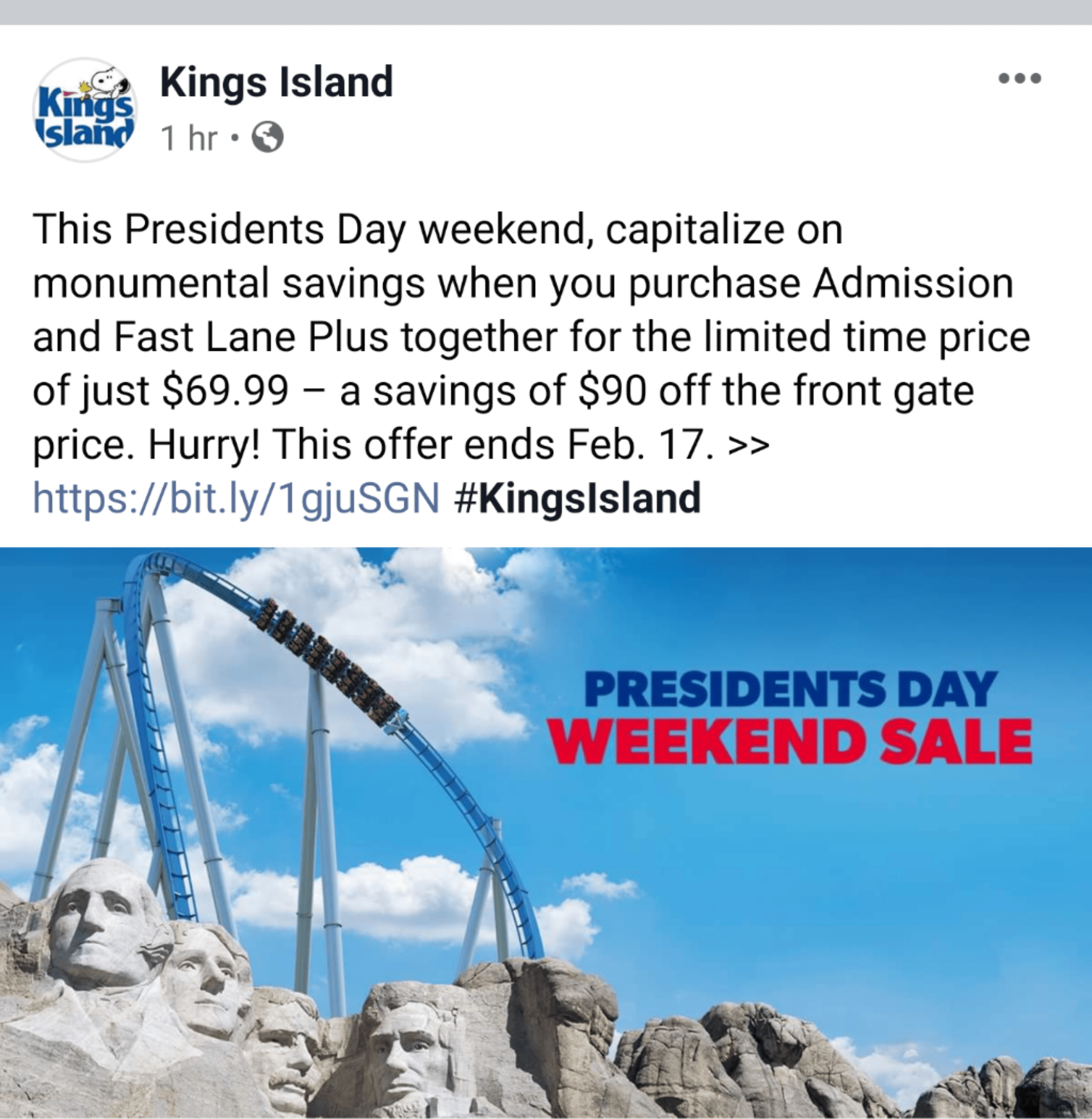 70 for Kings Island Admission + FLP!! rollercoasters
