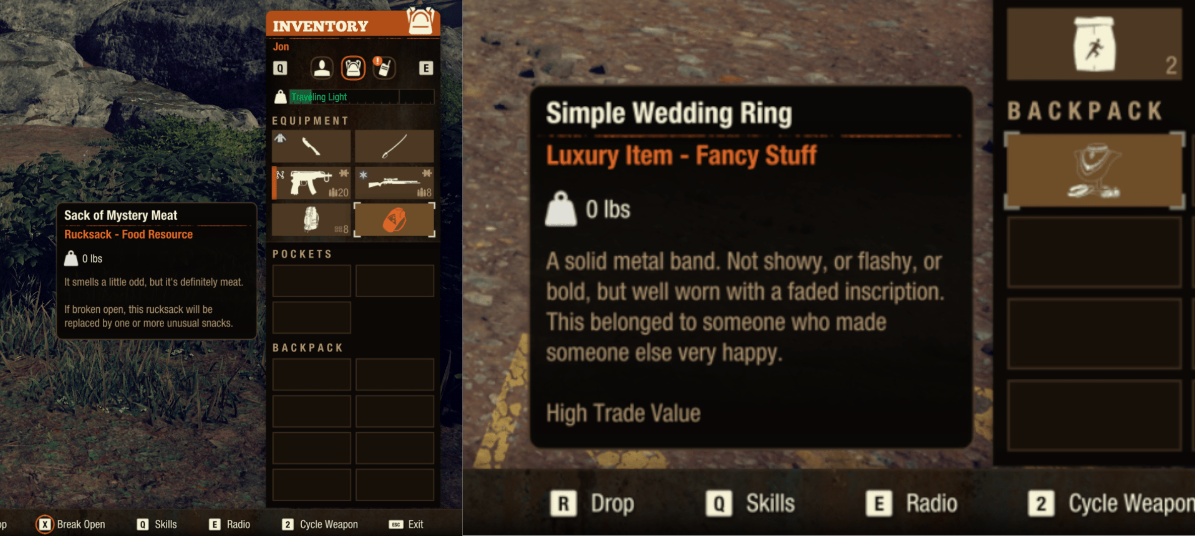 In State of Decay 2, if you receive and break down a rucksack of