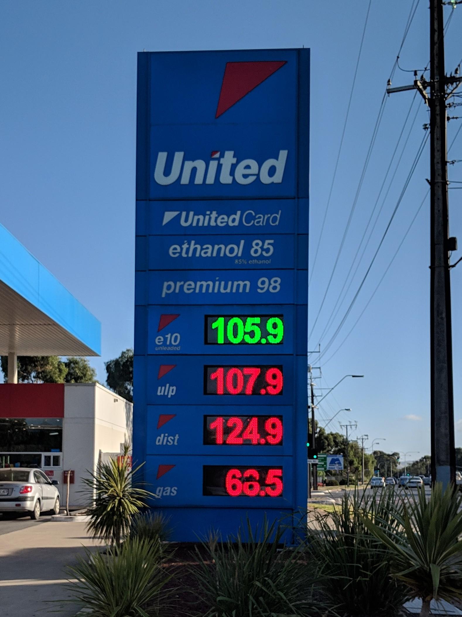Adelaide fuel this morning, 3040 cents cheaper than most of Canberra