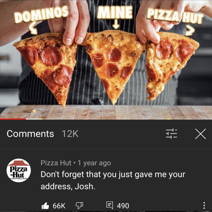 No one out pizzas the hut r/Rarethreats