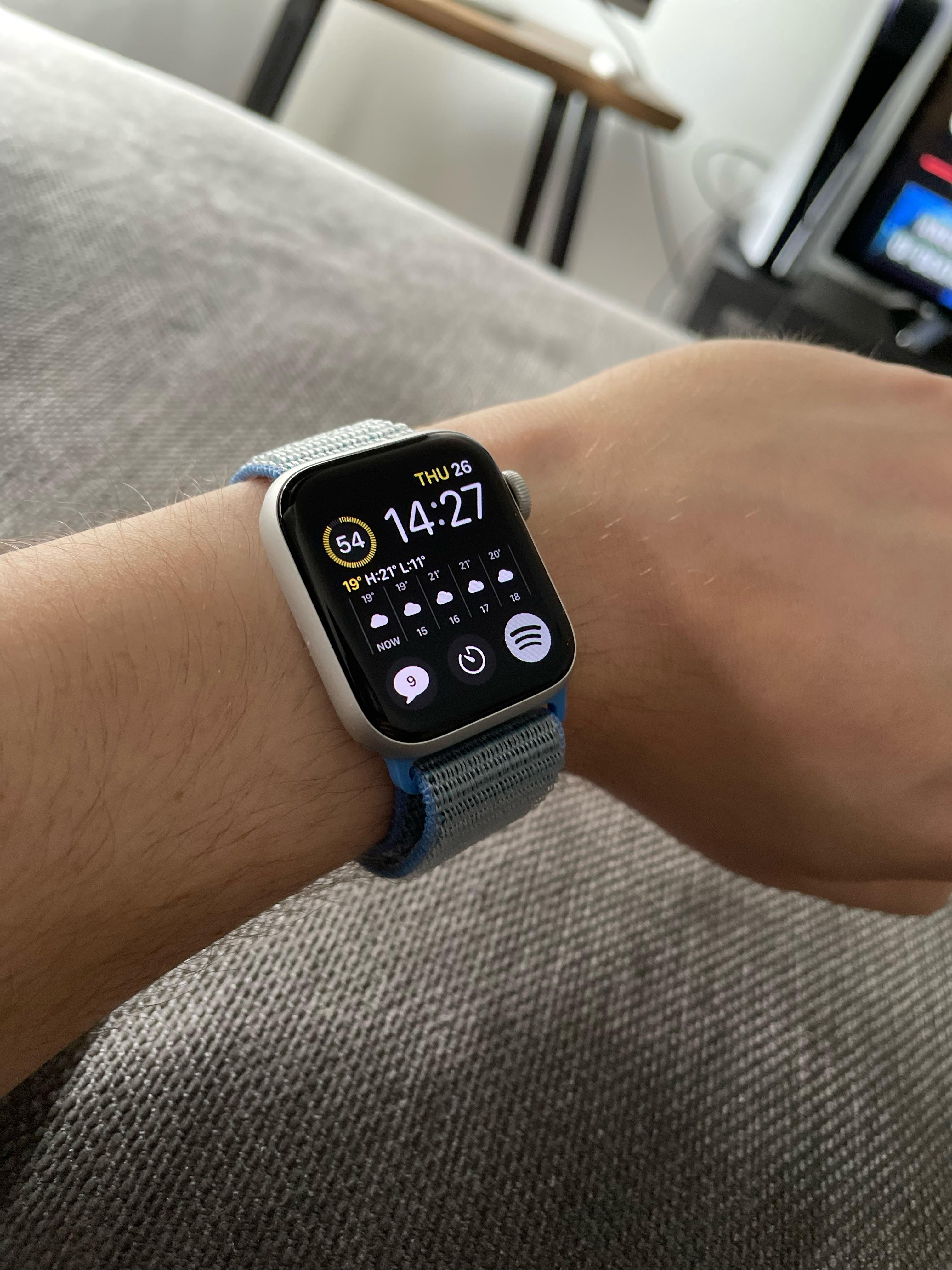 New strap I bought yesterday, much comfier than the default sport band