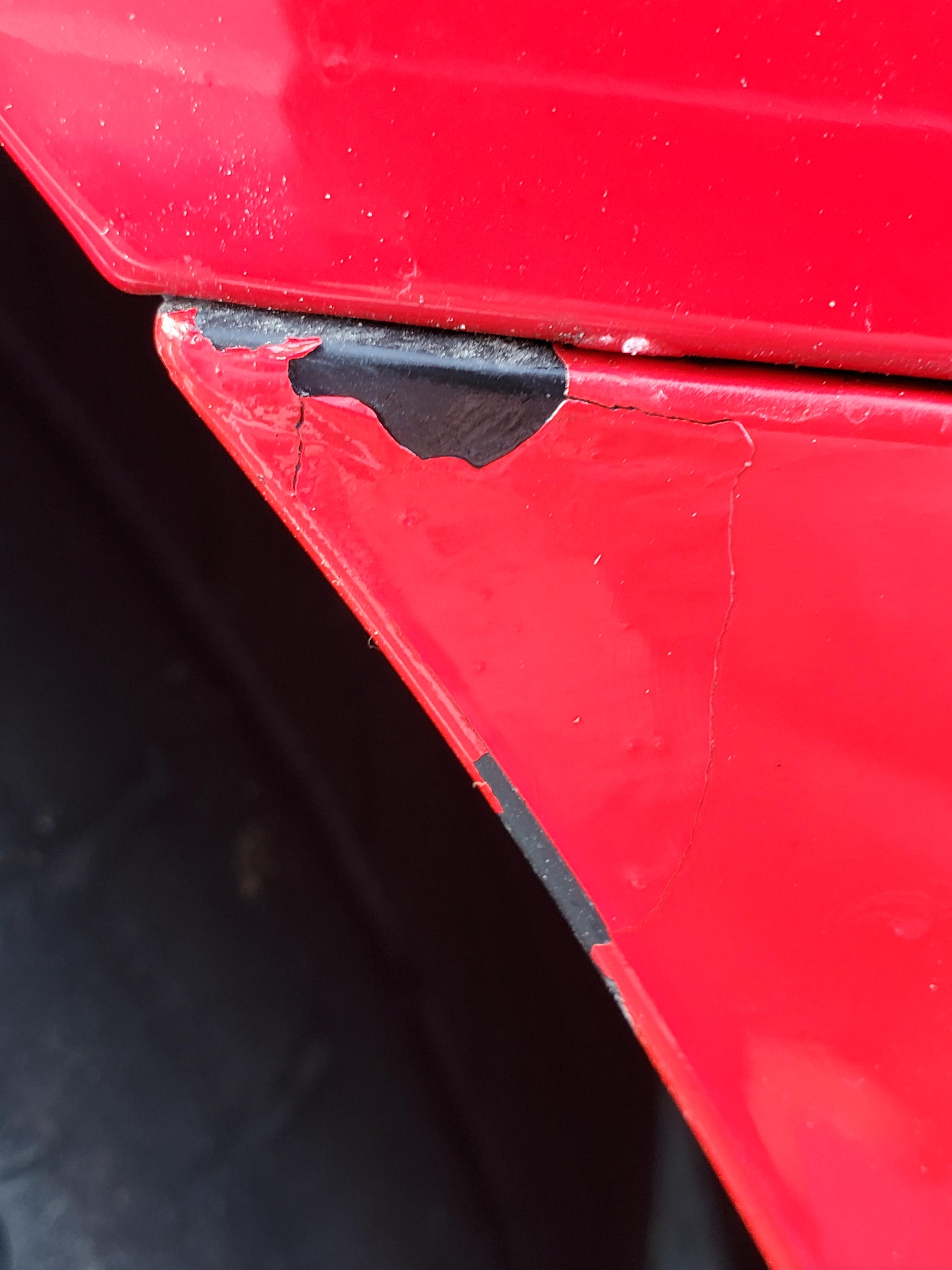 New bumper/paint from caliber collision. Paint chips very easily, did