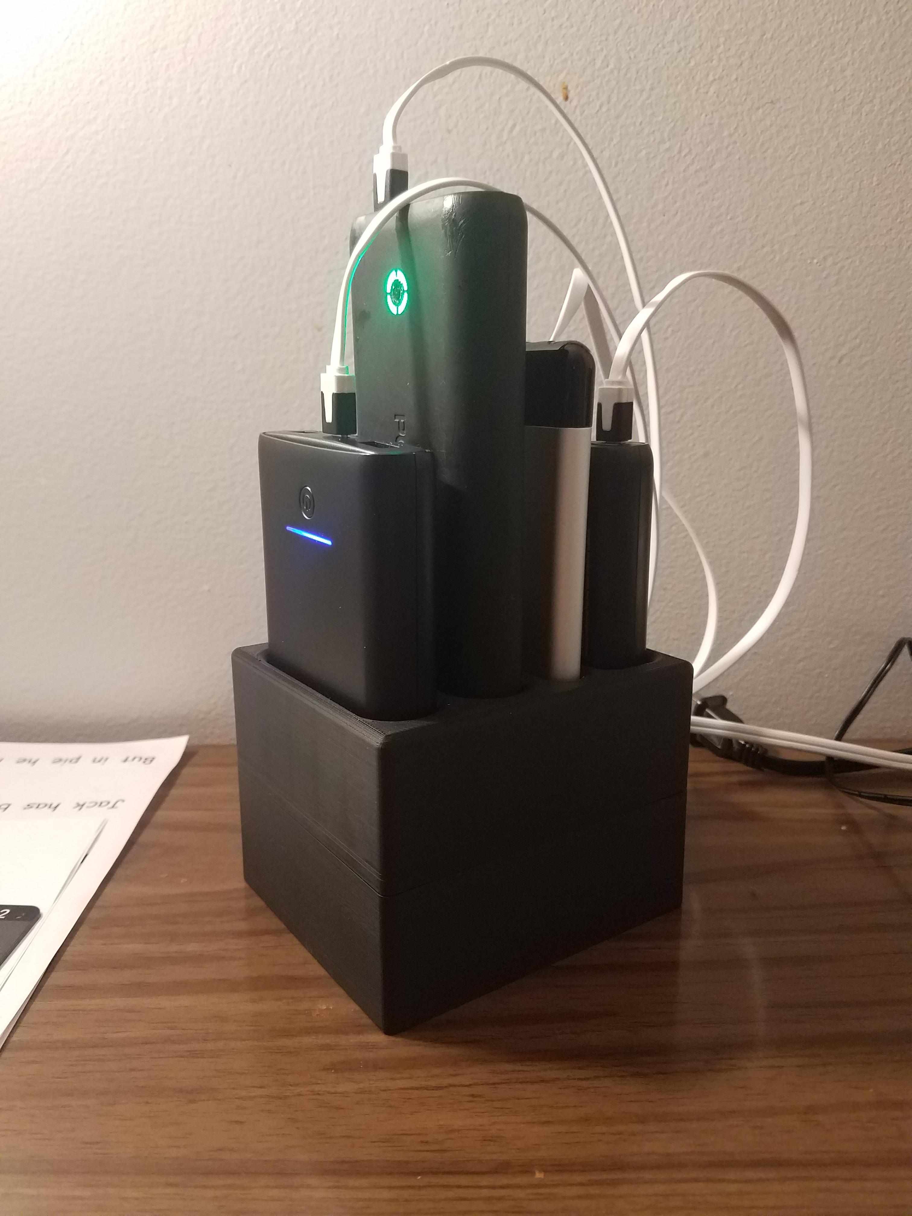 Finished the base of the battery pack charging station hidding the USB