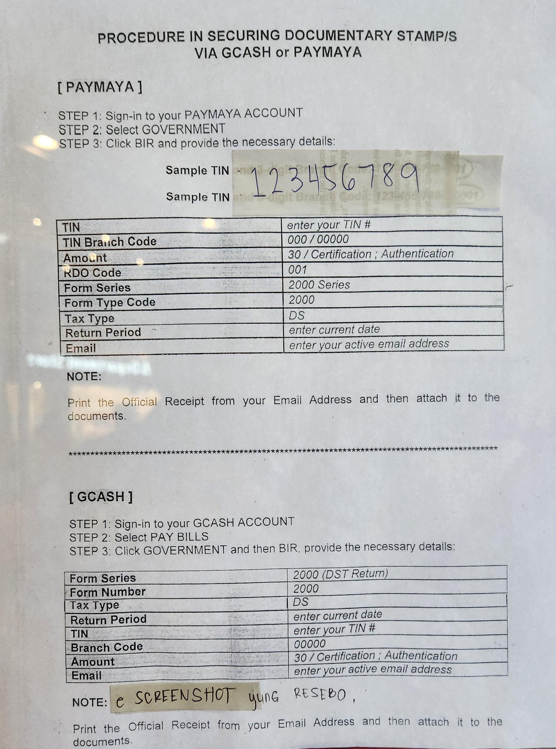 PSA you can buy documentary stamps from the BIR via gcash/paymaya (e.g