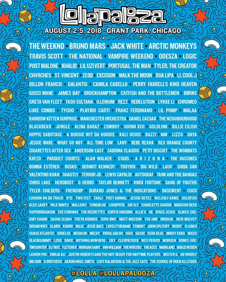 Lollapalooza 2018 Lineup r/festivals
