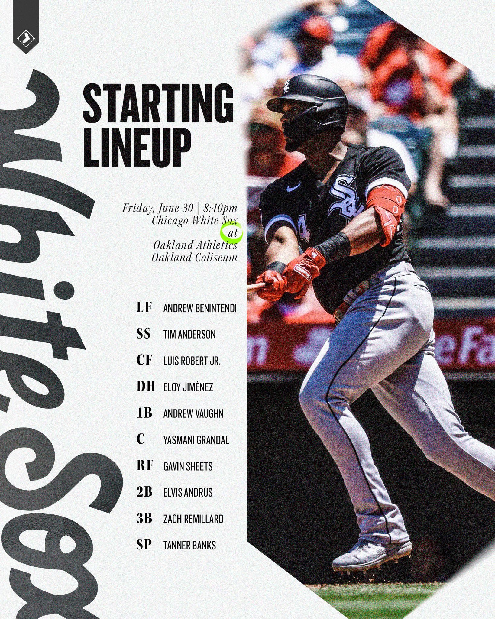 Today’s Lineup (Jake Burger benched) r/whitesox