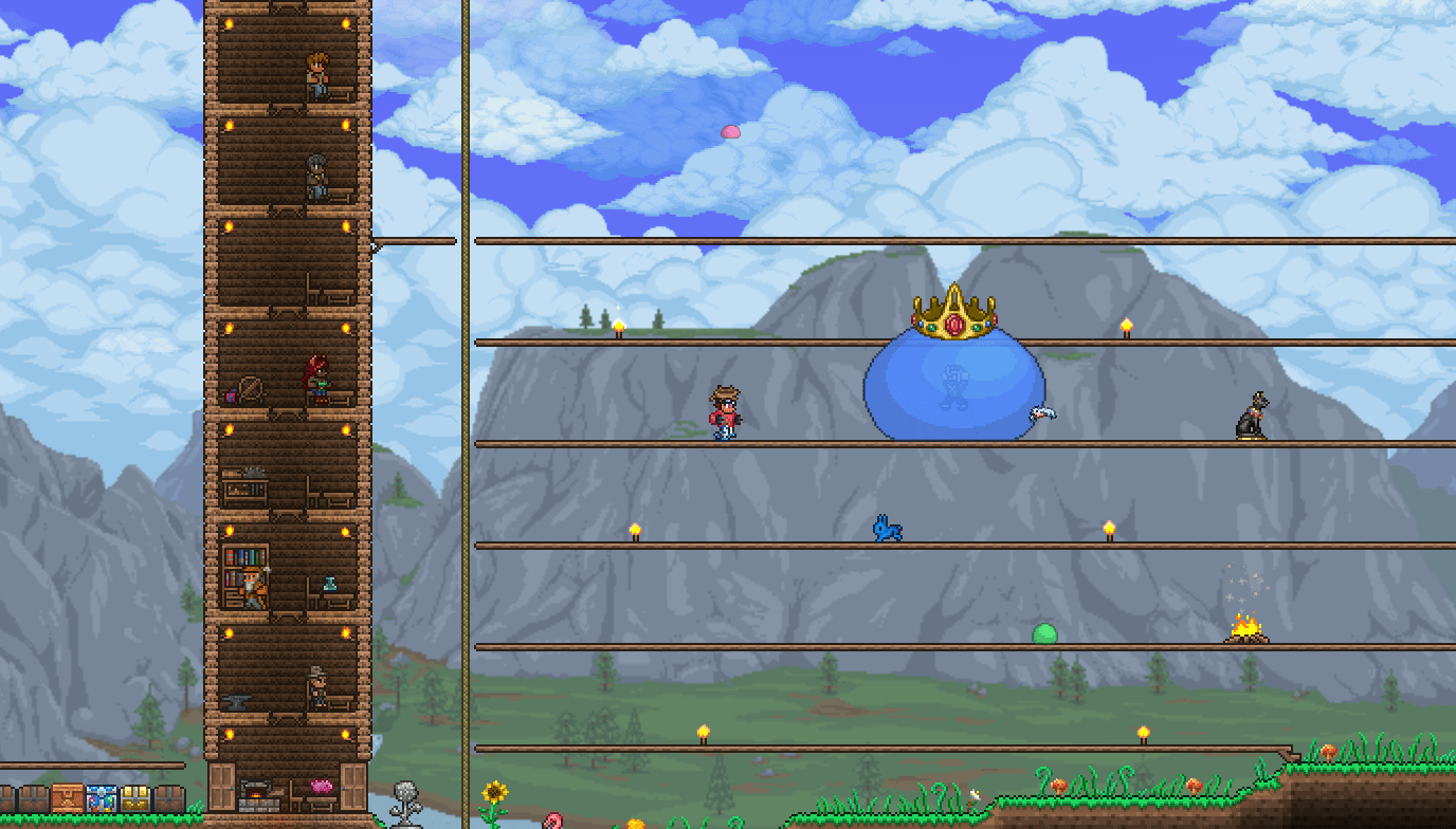 Pinky appeared during King Slime Fight r/Terraria