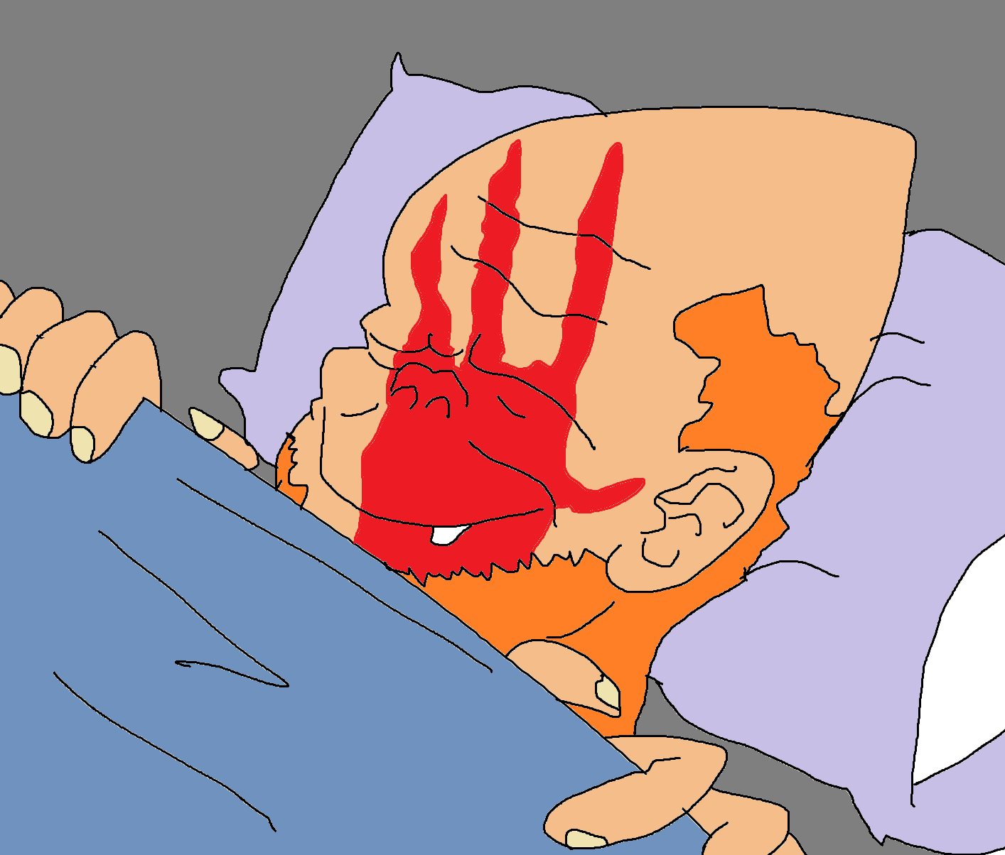 I drew Skar King having a good night's rest in MSpaint because I feel