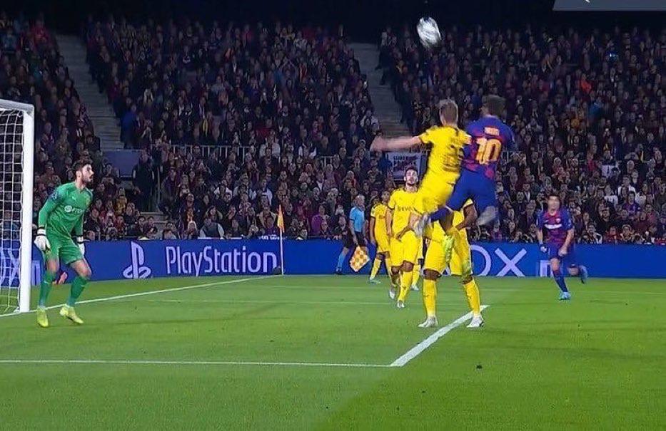 The height Messi got to win this header.. For reference