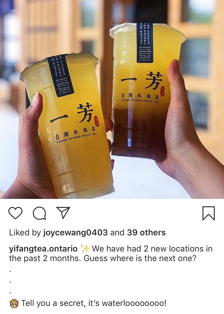 New bubble tea shop coming soon! Yifang Tea r/uwaterloo