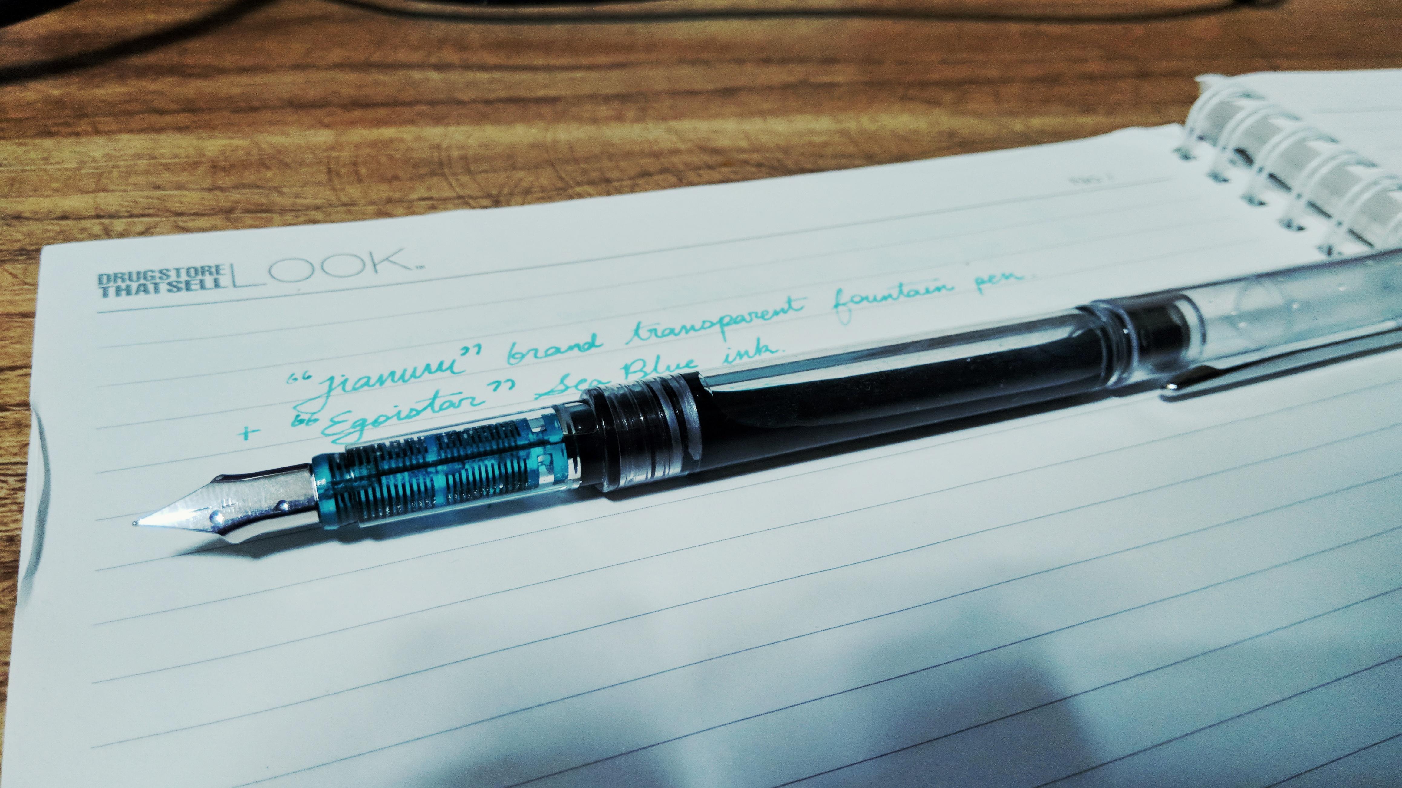 A completely transparent (except the nib) fountain pen from Aliexpress