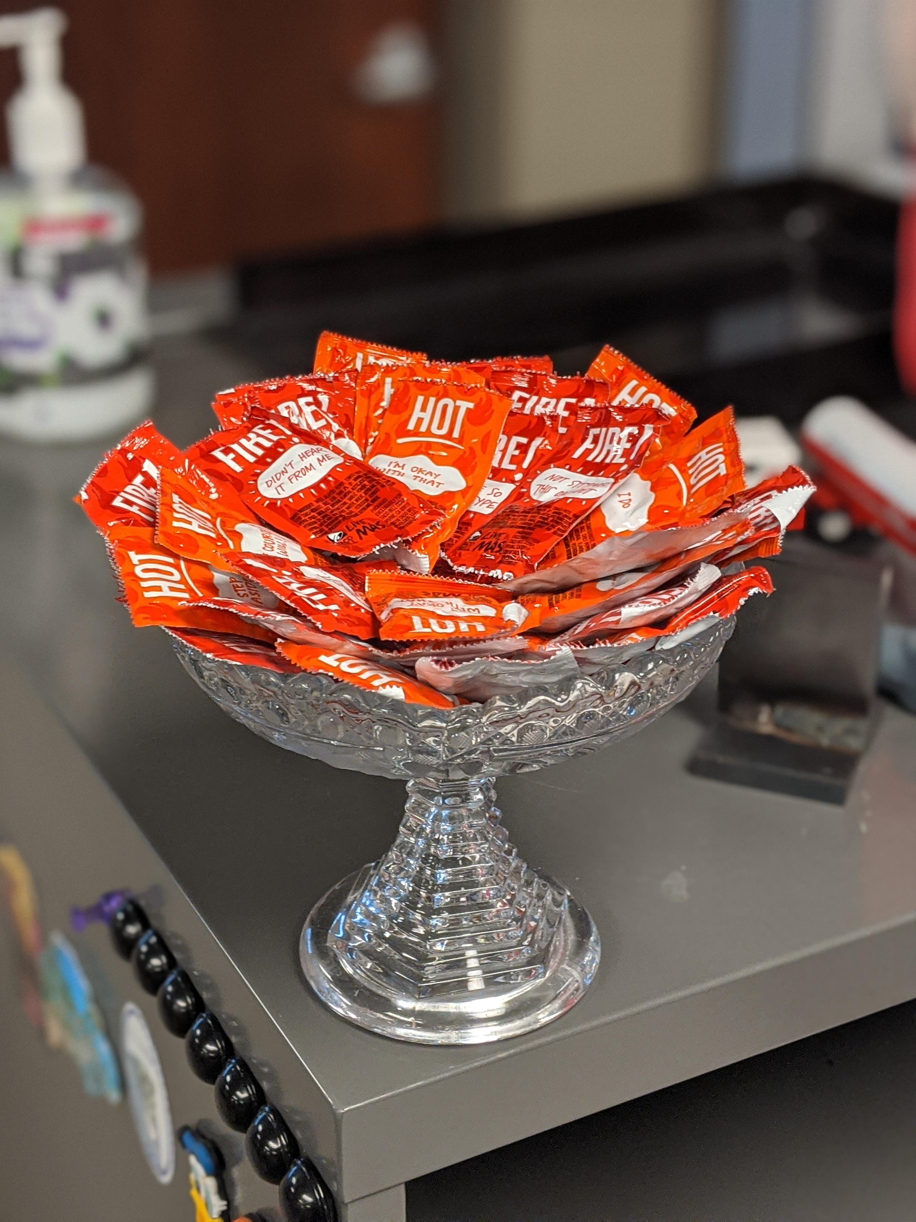 A lot of my coworkers have candy dishes at their desks...I decided to