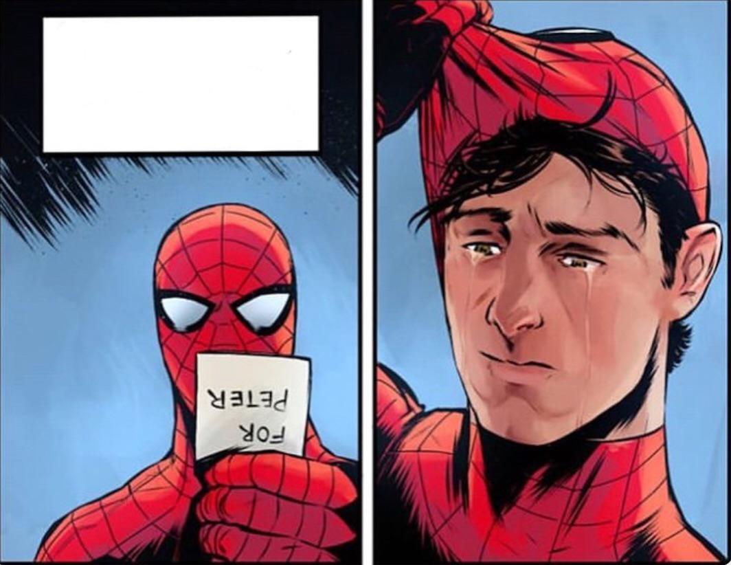 SpiderMan crying MemeTemplatesOfficial