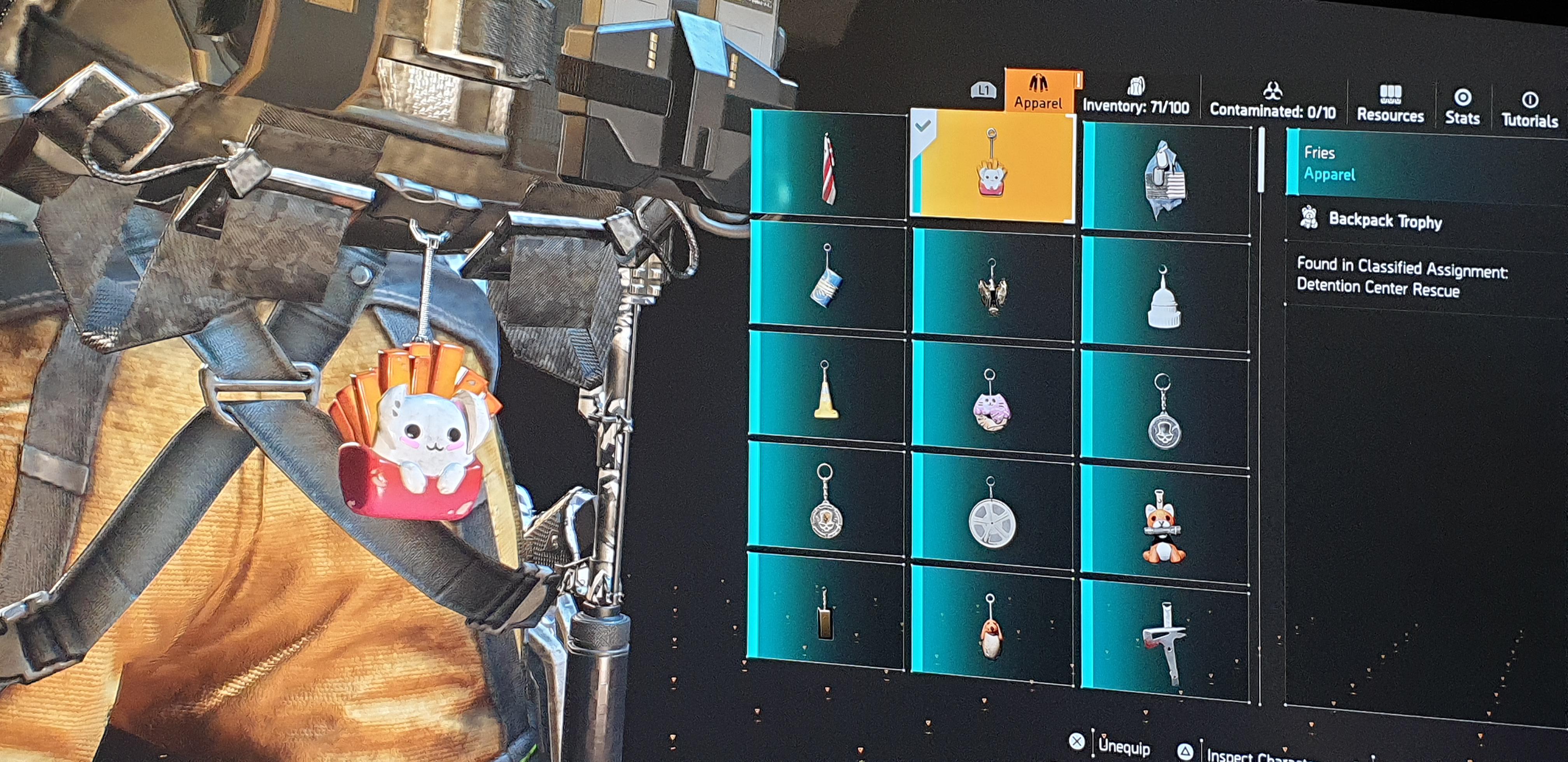 Backpack trophy from detention centre rescue r/thedivision