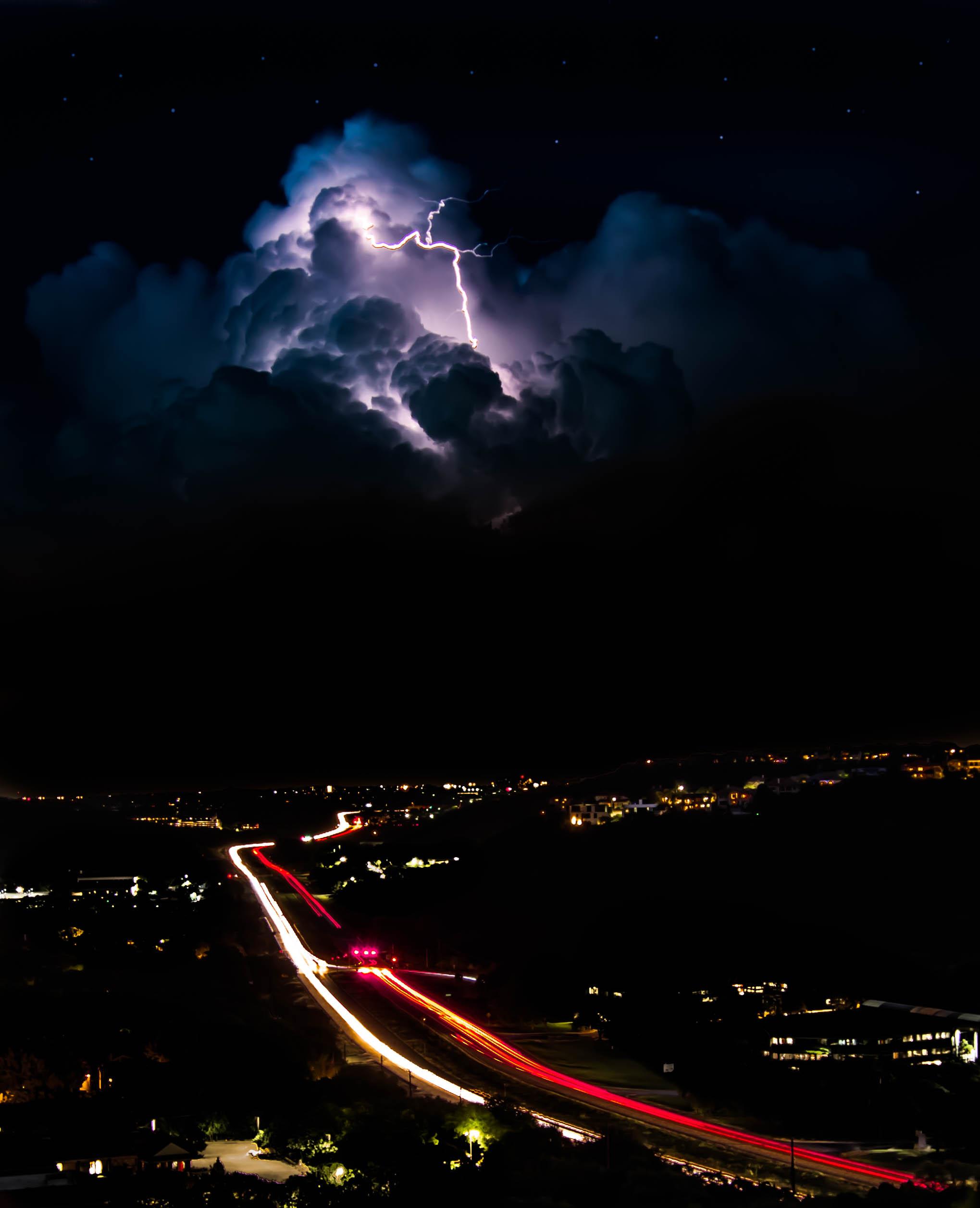 Lightning over North Austin r/Austin