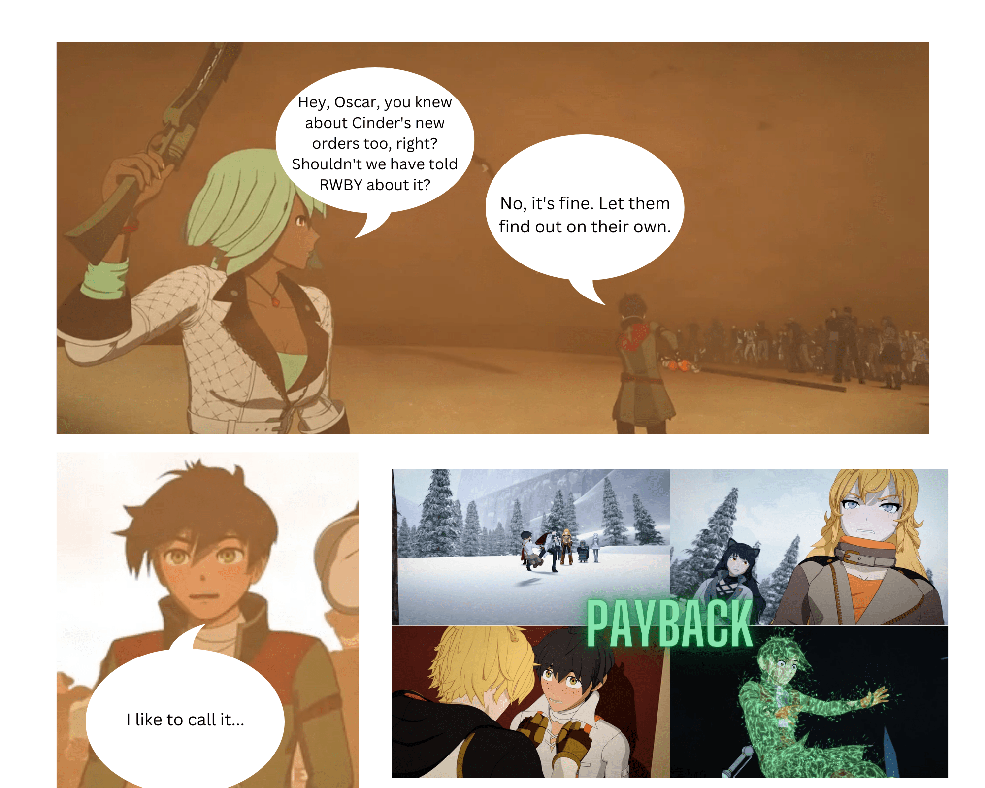 Wait, Oscar also knew about Cinder's new orders to bust out Watts and go after Penny r/fnki