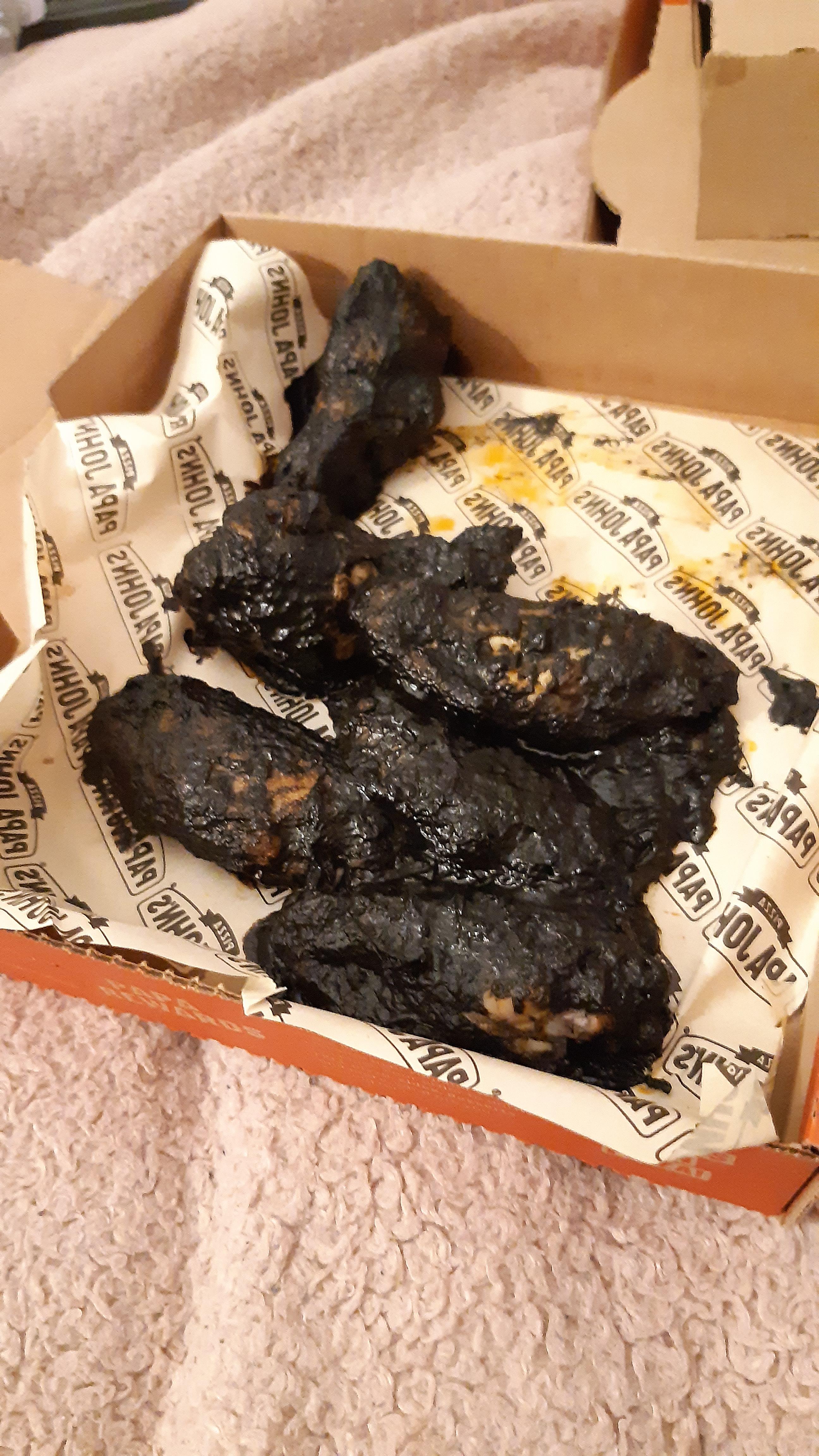 The new Papa John's Black Ghost Chili Sauce Wings r/shittyfoodporn