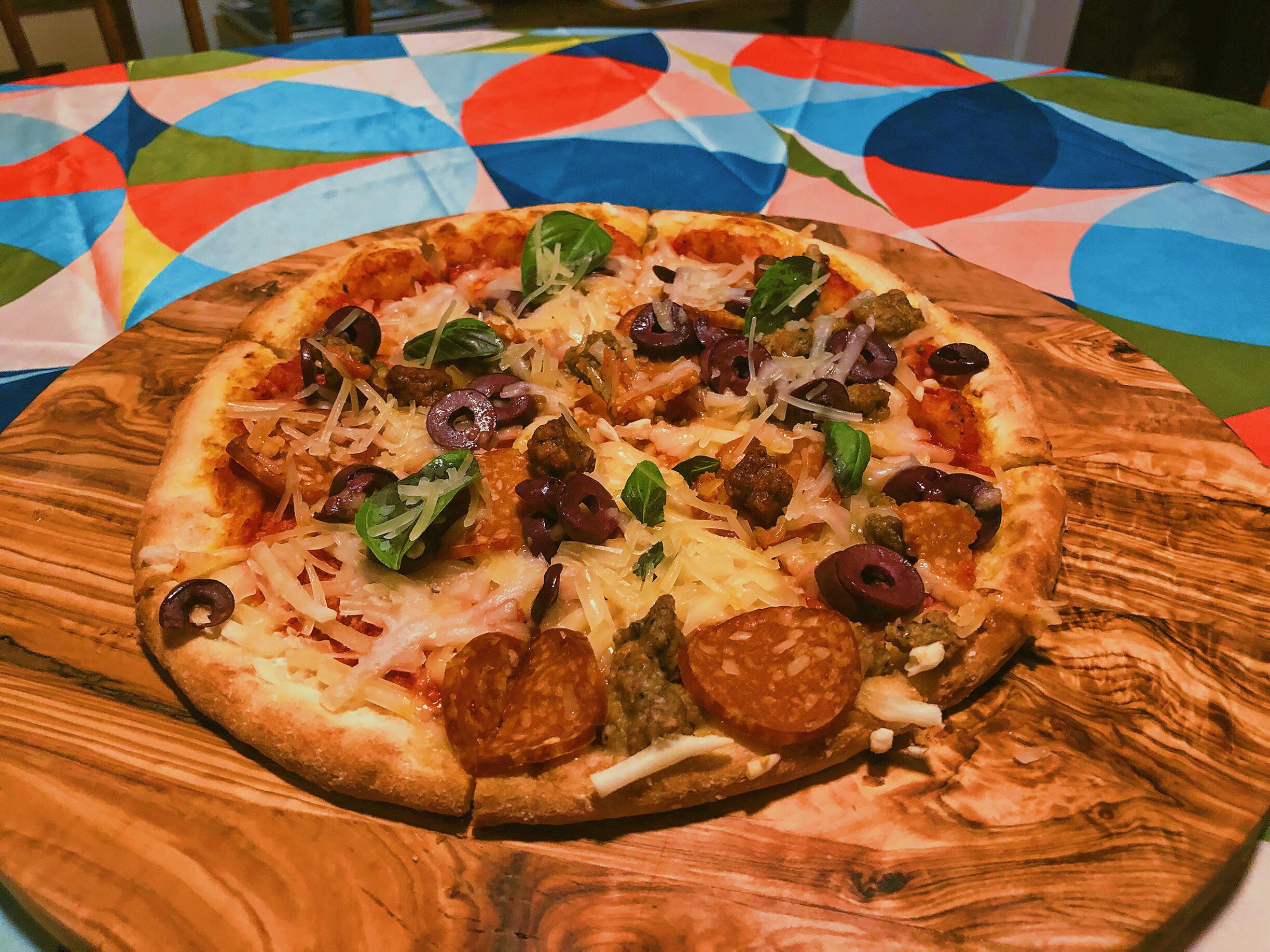 Tried the new vegan meatless meatlover’s pizza and added a little extra of the Trader Joe’s