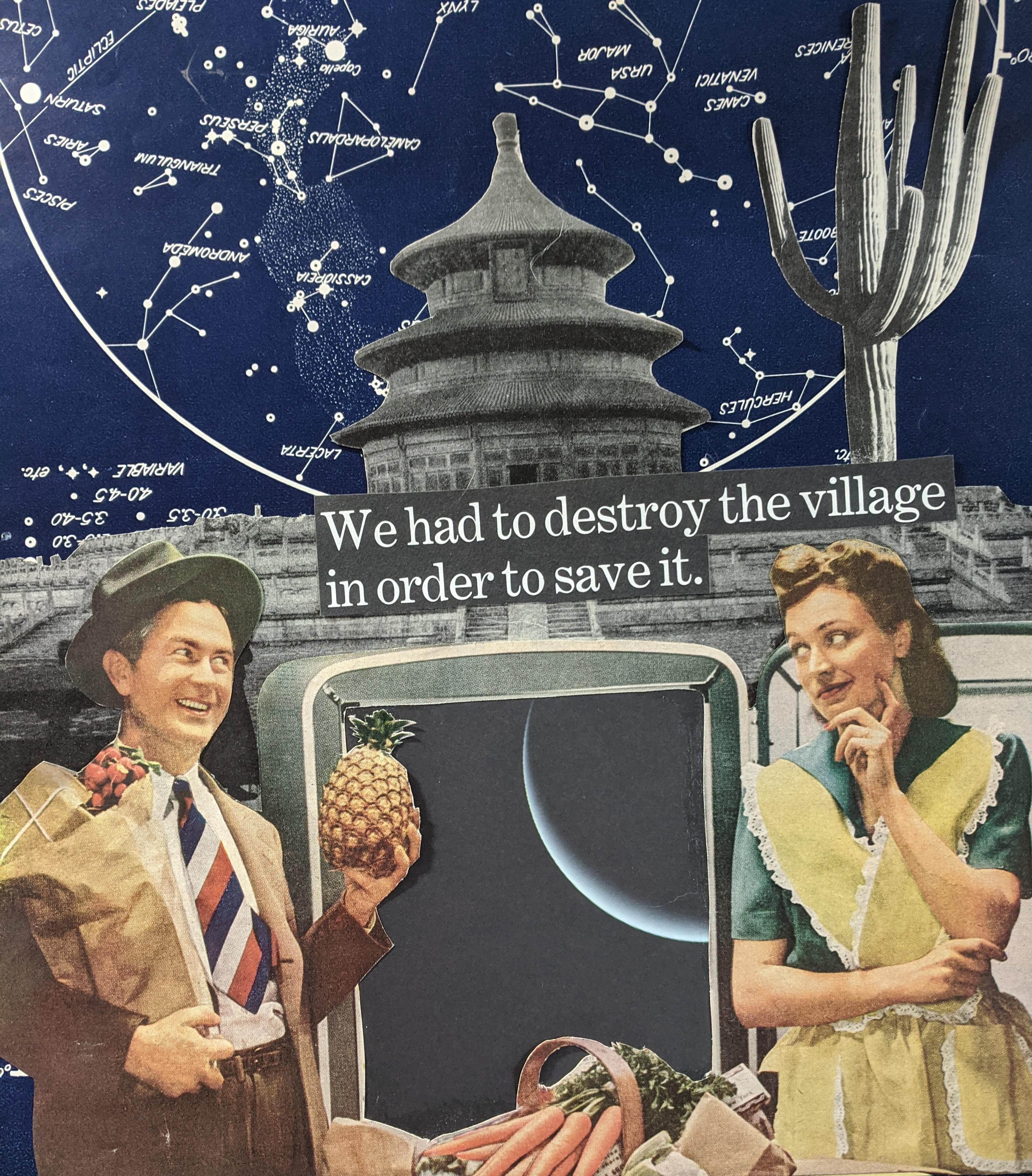 destroy the village [analog] collage