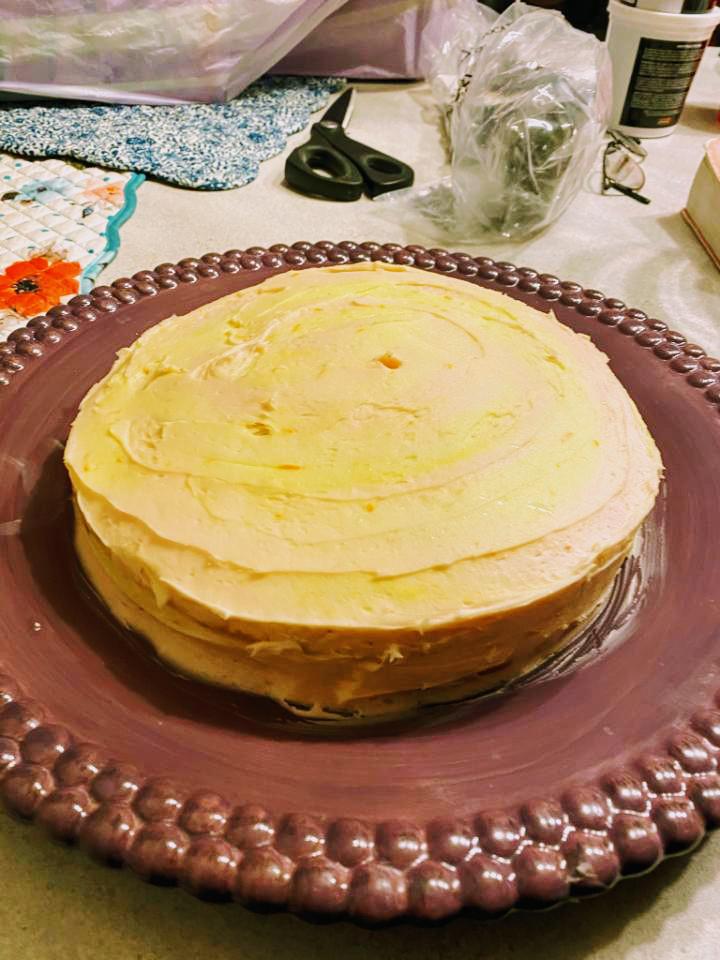 Wife made a Tequila Sunrise cake with all the fresh oranges we got from