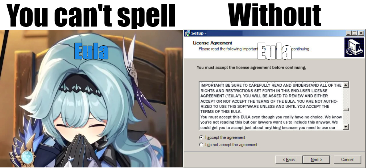 I'm An End User License Agreement Simp r/Genshin_Memepact