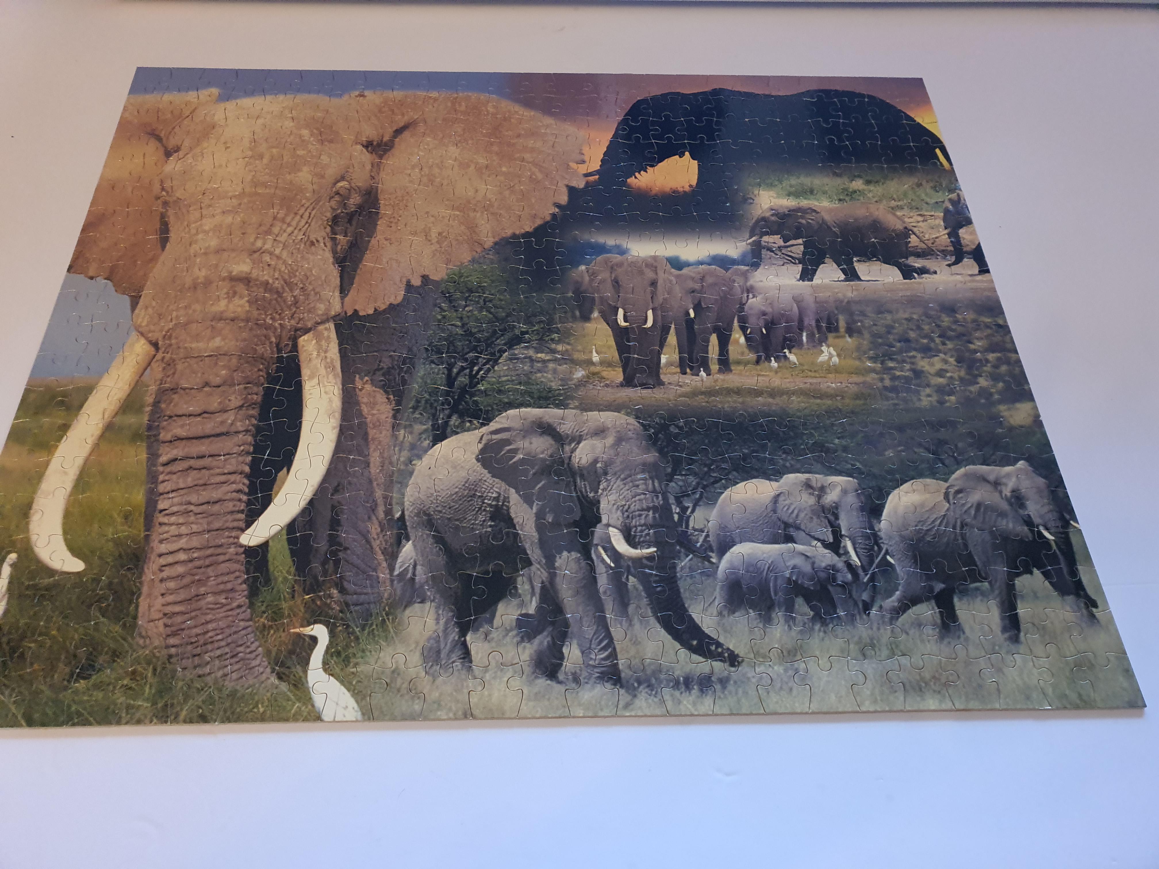 500 piece Elephants wooden puzzle, Cheatwell Gifts and Games r