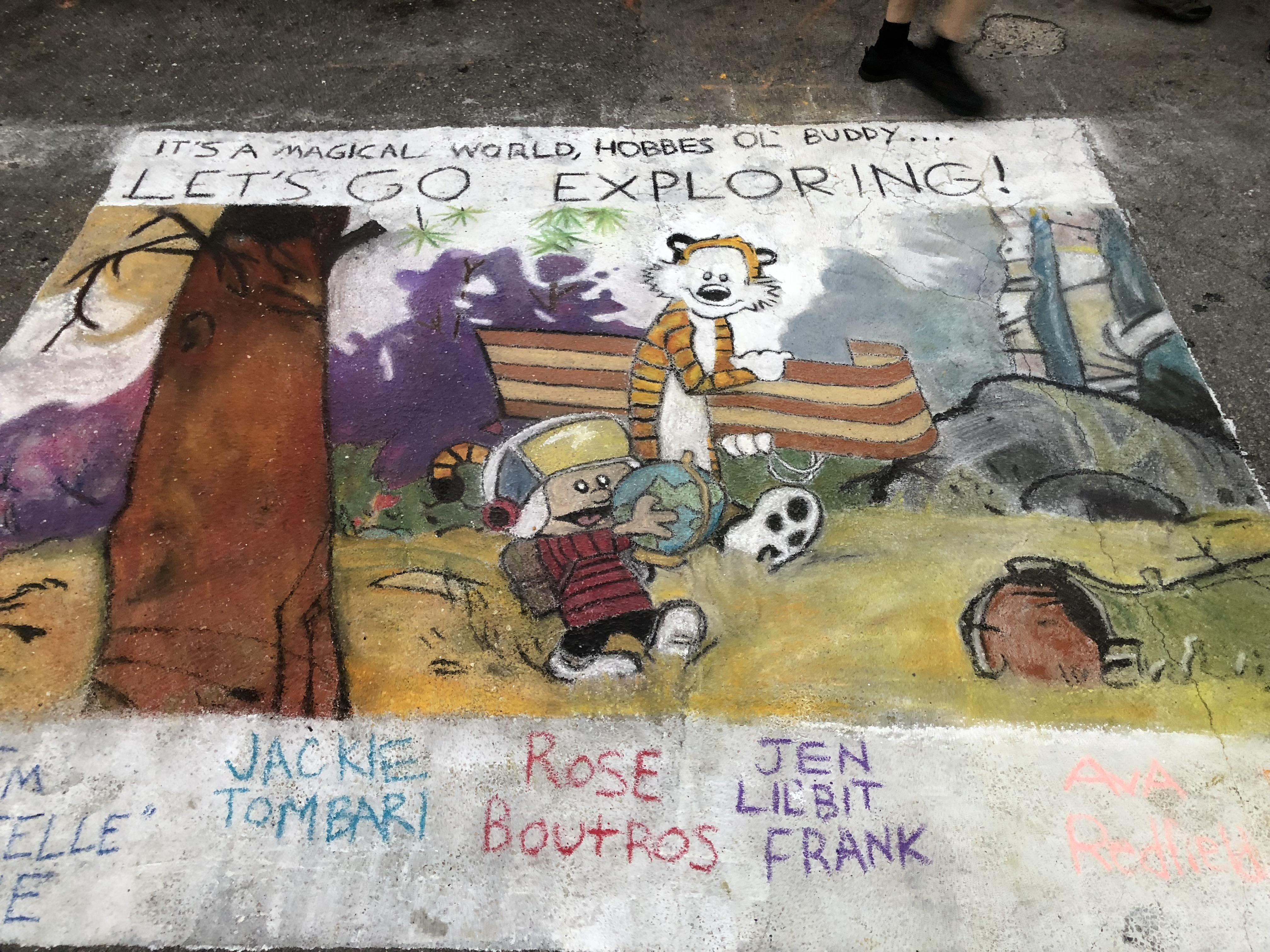 Chalk Art at Lake Worth Street Painting Festival. r/calvinandhobbes