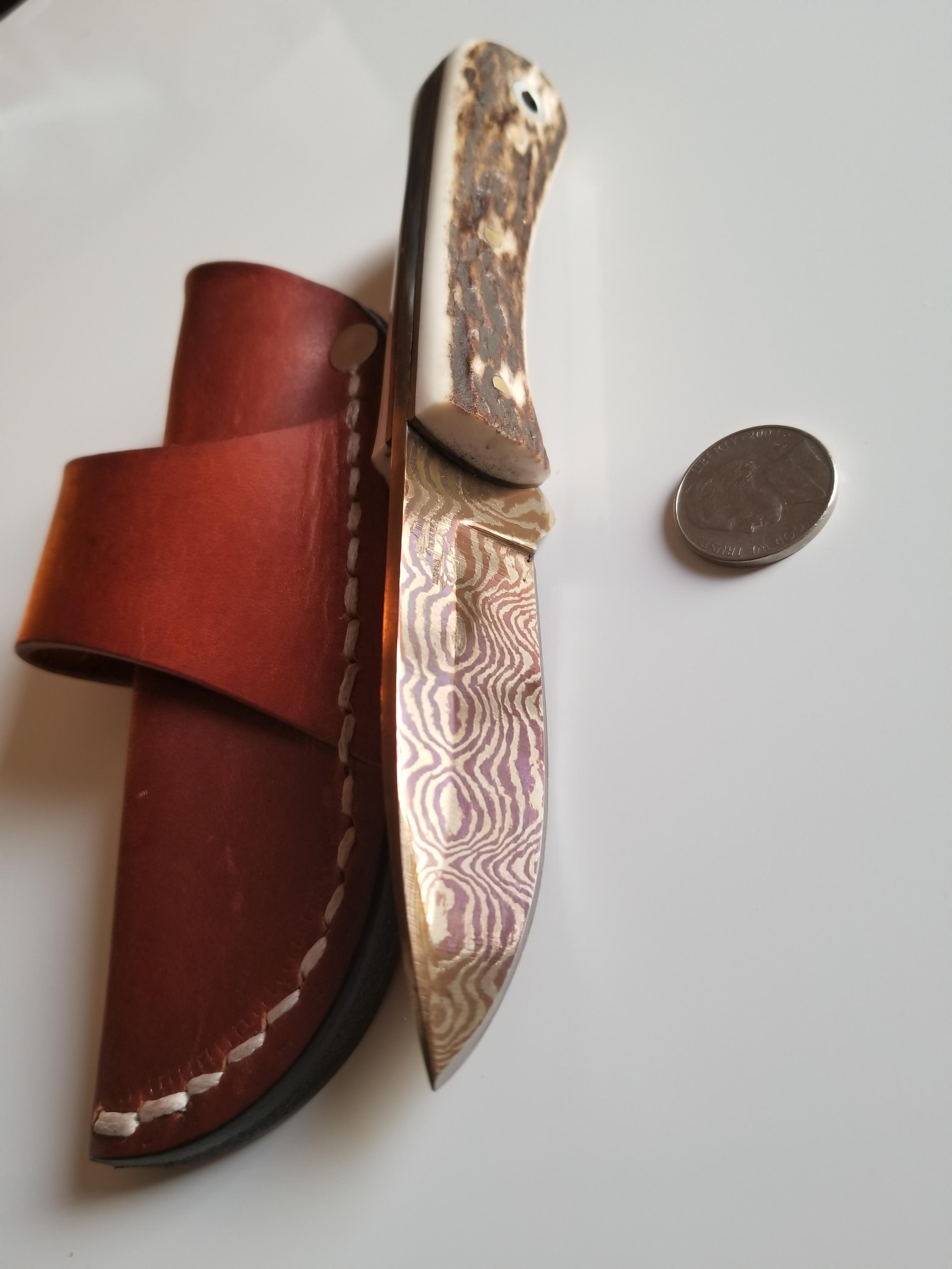 NKD Knives Ranch with stainless Damascus r/knives