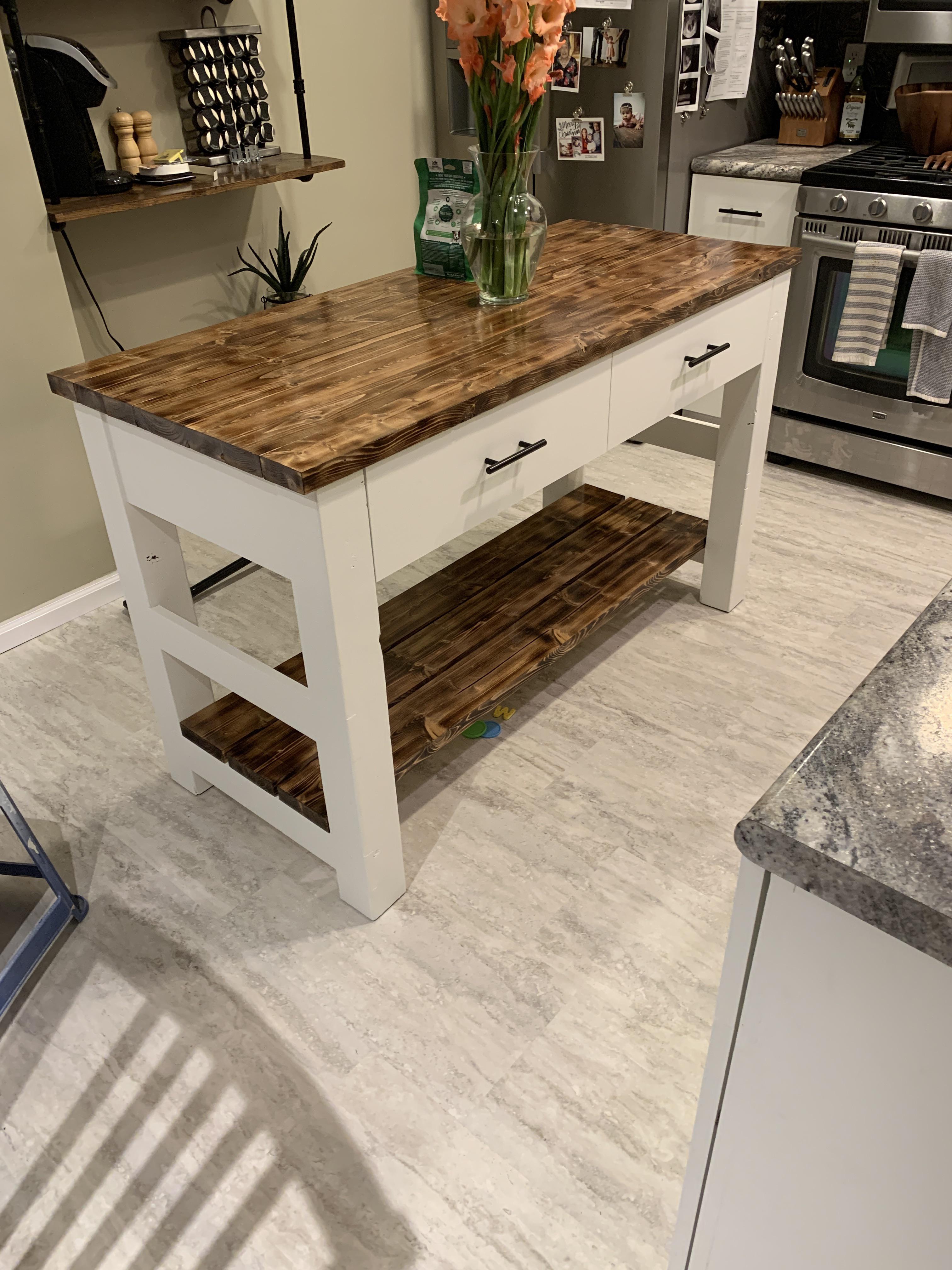 Built my first piece of furniture! Very happy with how the island came