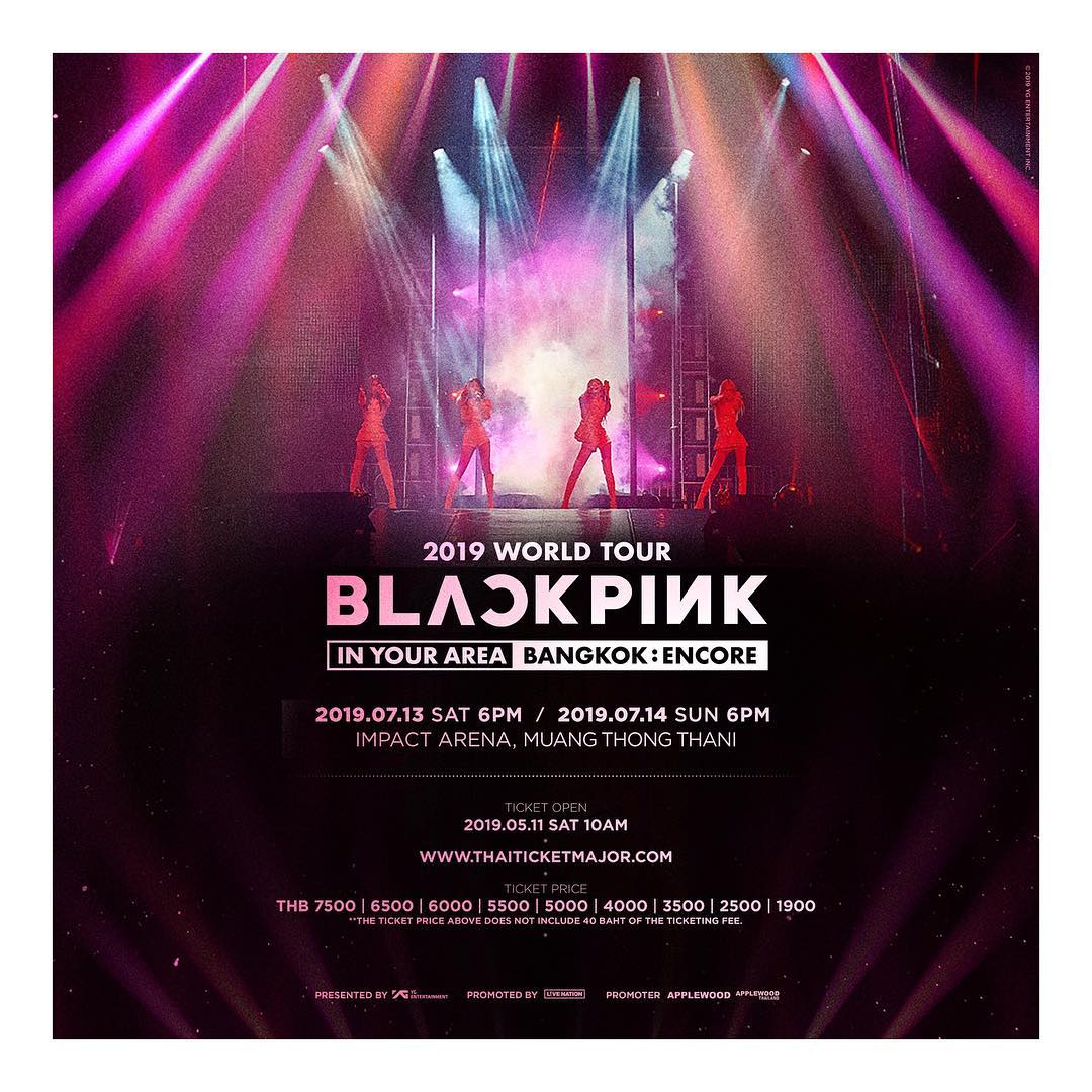 190429 BLACKPINK concert in Bangkok for July 13 & 14 announced r