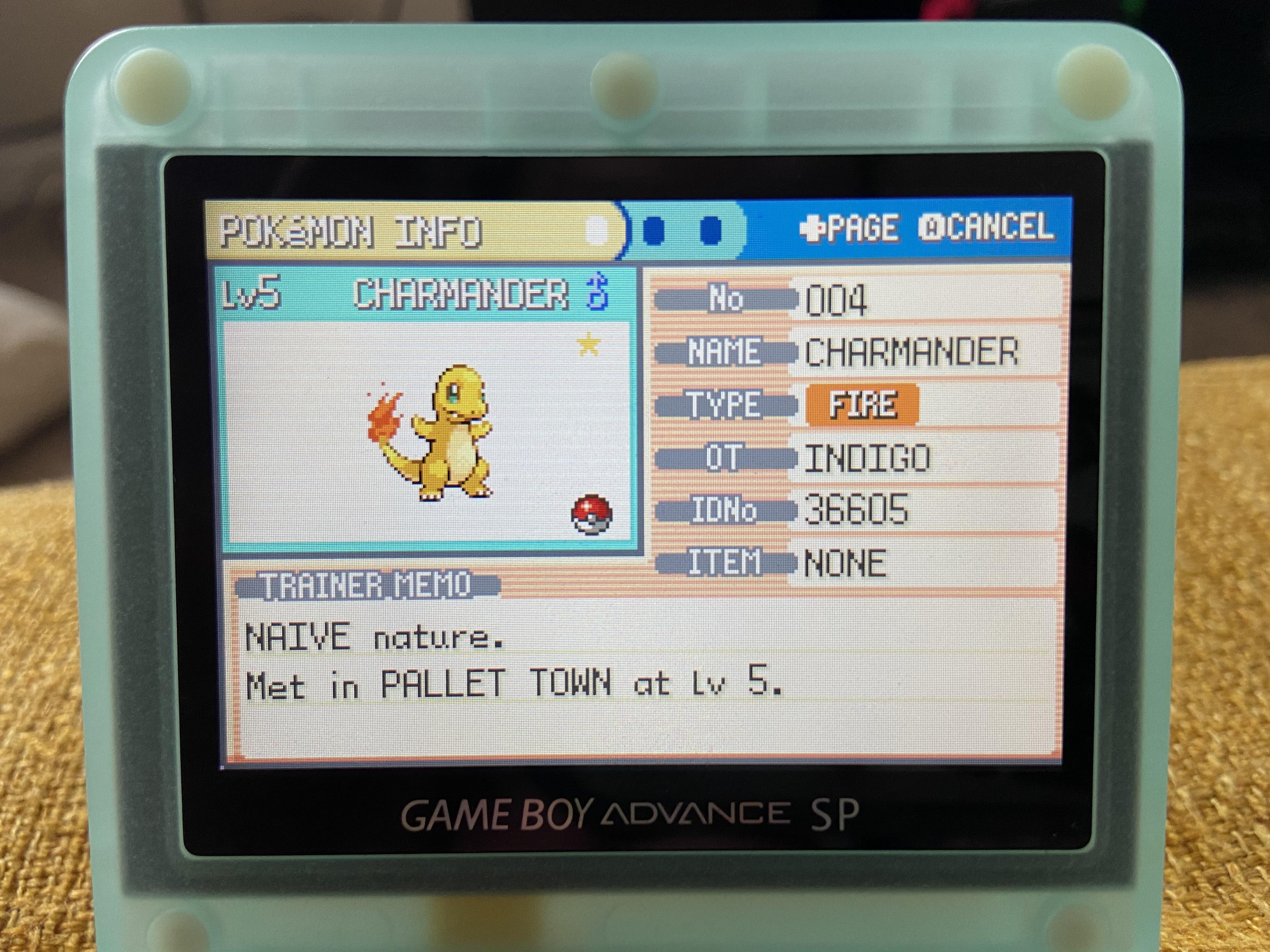 [GEN III] Shiny Charmander in Fire Red after 6,955 Soft Resets 💛 r