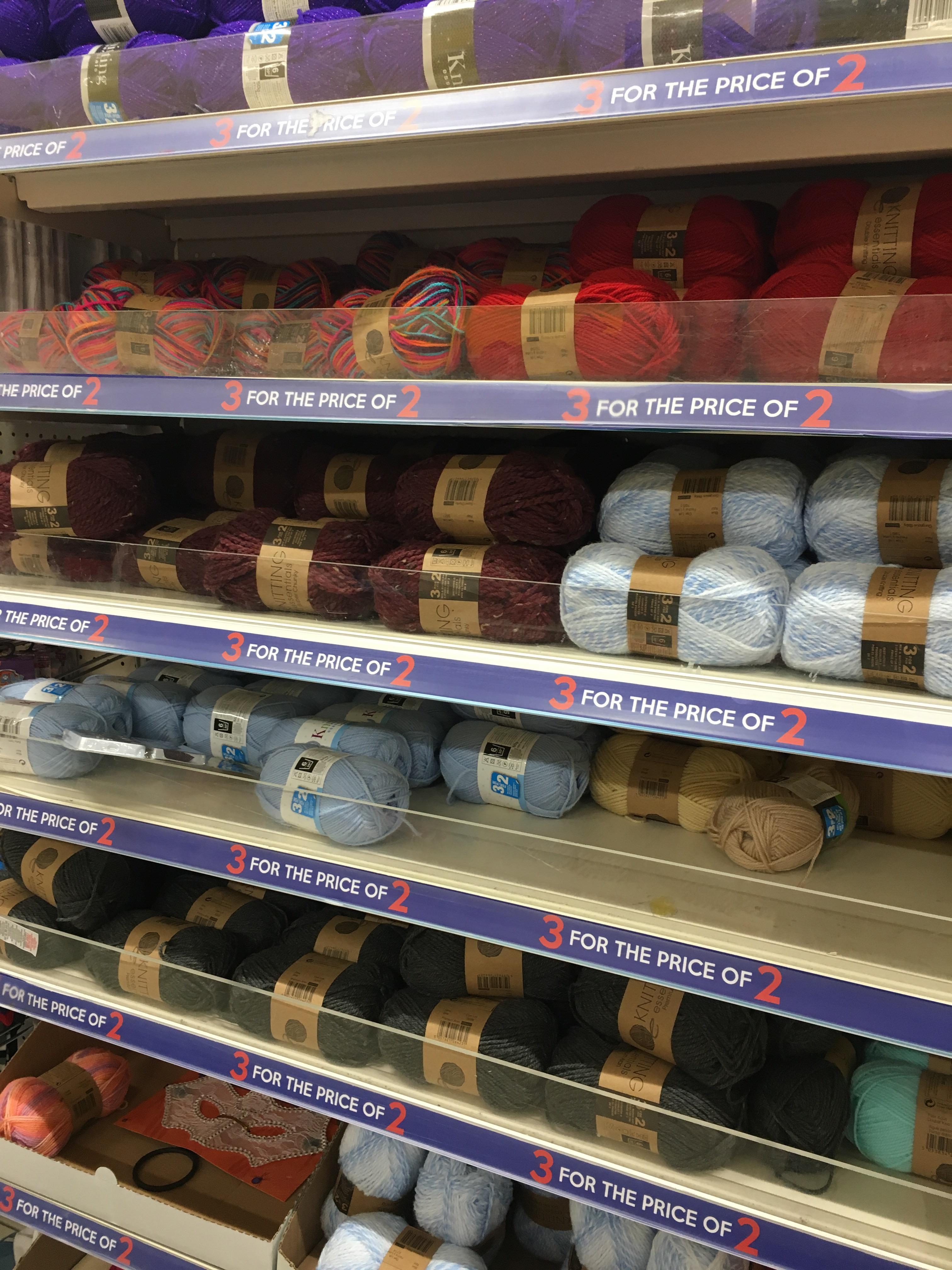 Poundland upping the yarn game this week! Quite fancy the rainbow one