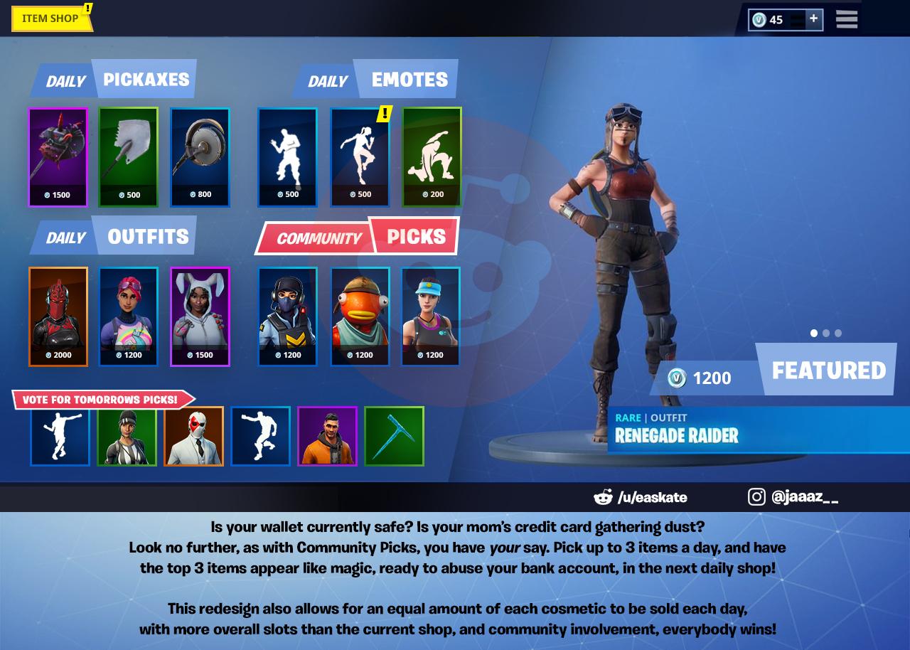 This Item Shop Redesign Would Get Fortnite Players To Spend Even More Money On Skins - Fortnite Intel