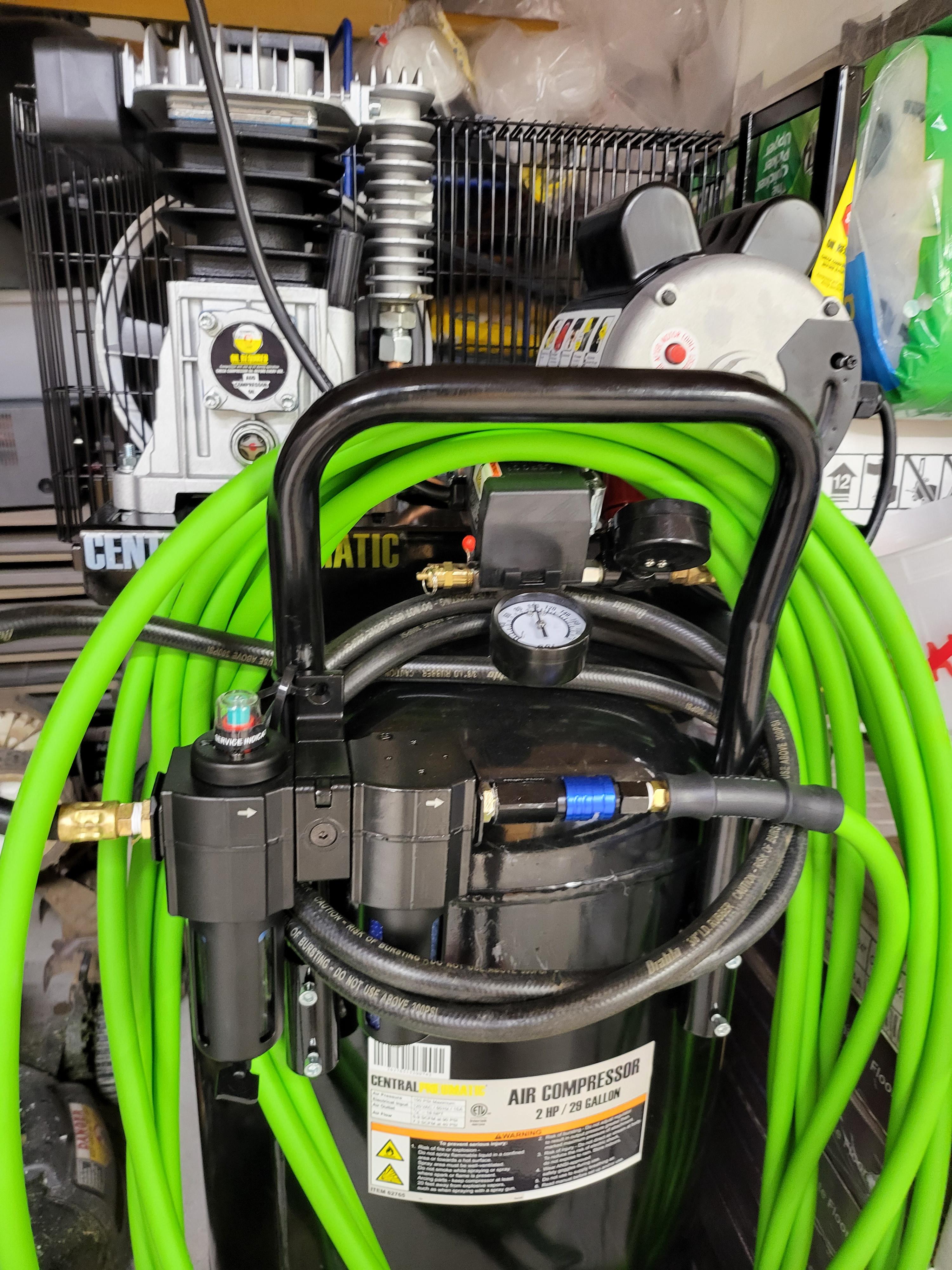 Rate my compressor setup ;) got da Merlin air filter with water, filter