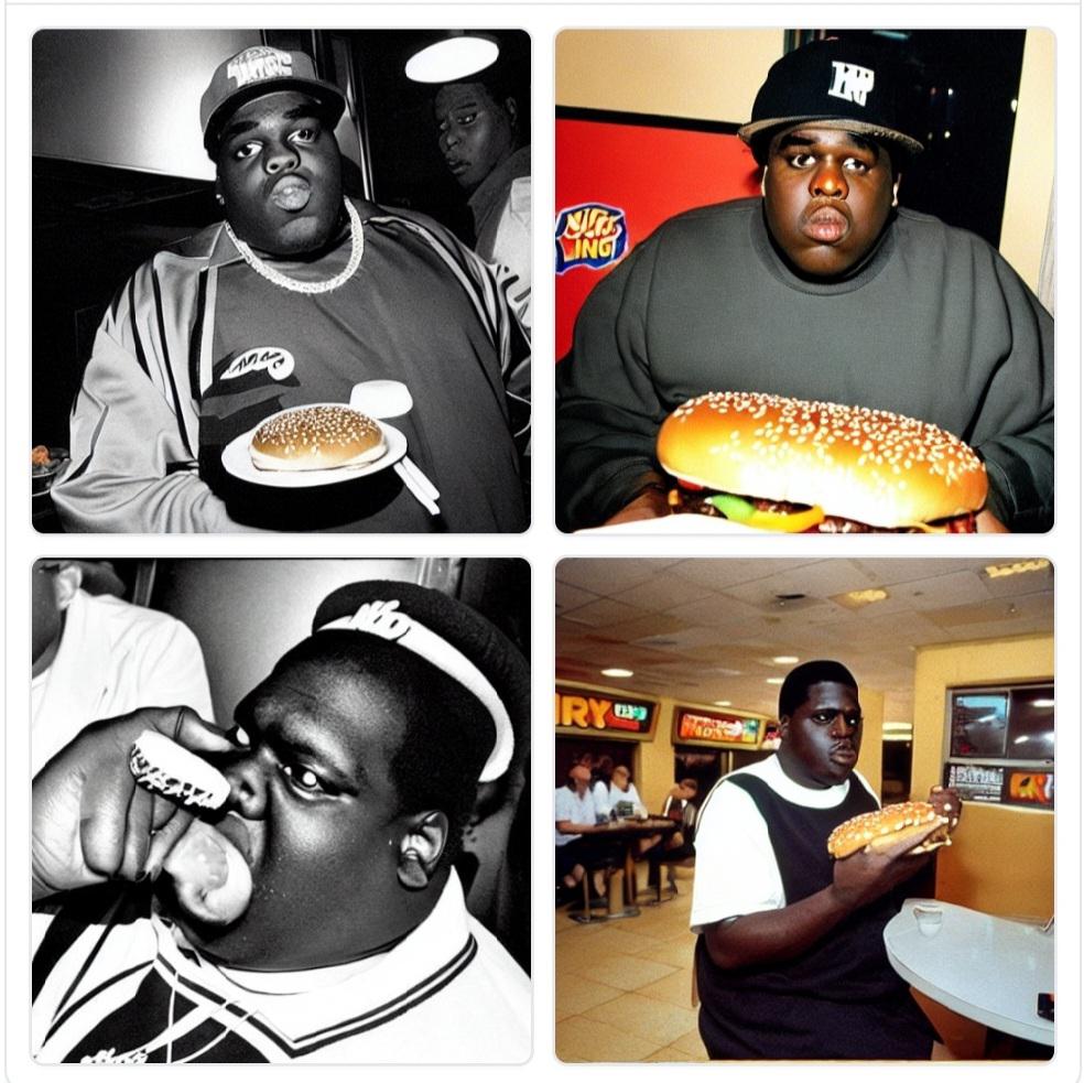 Biggie Smalls eating at a Burger King, 1995 r/weirddalle