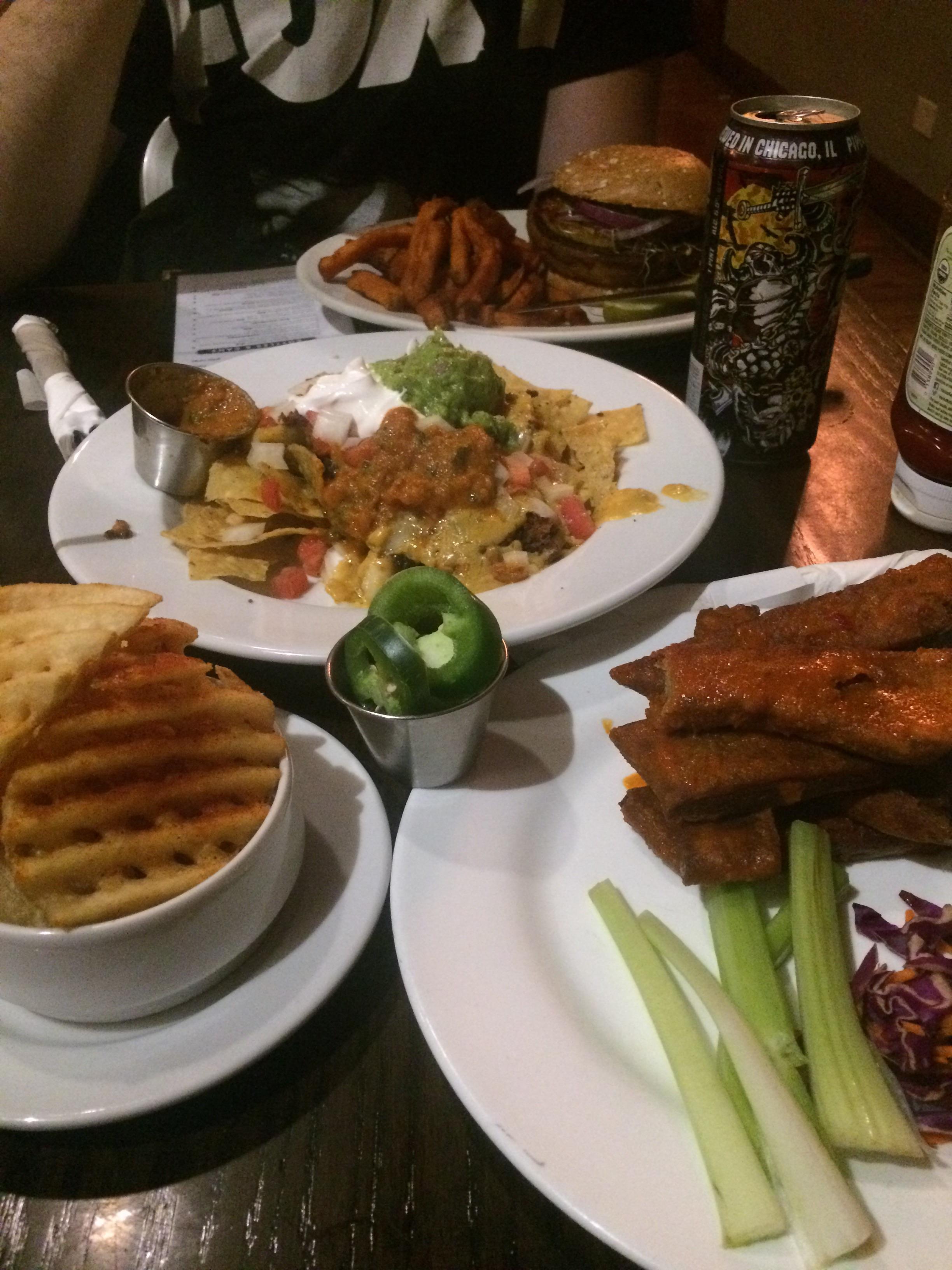 My vegan birthday dinner at the Chicago Diner on Logan's Square . Wings