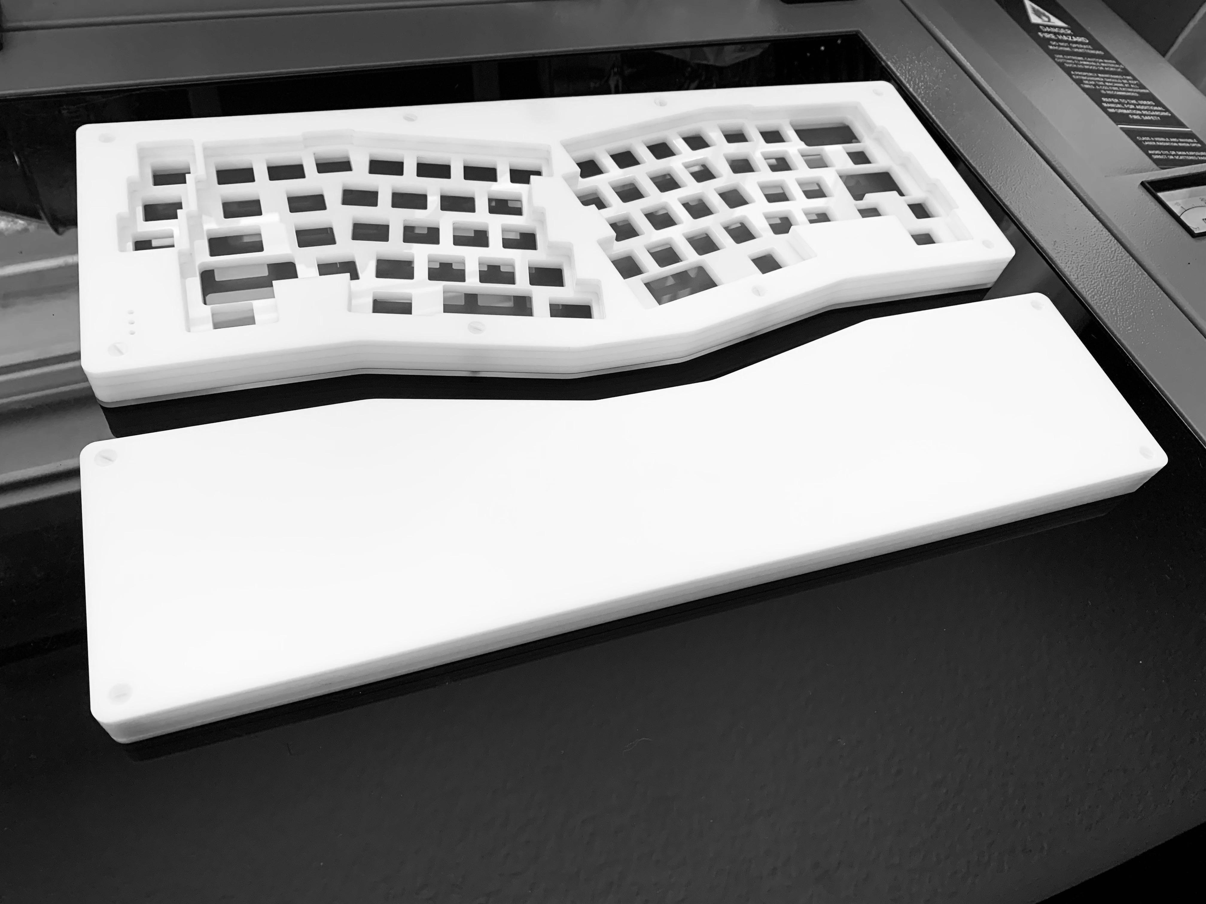 Frosted white acrylic Alice with countersunk white nylon screws and a