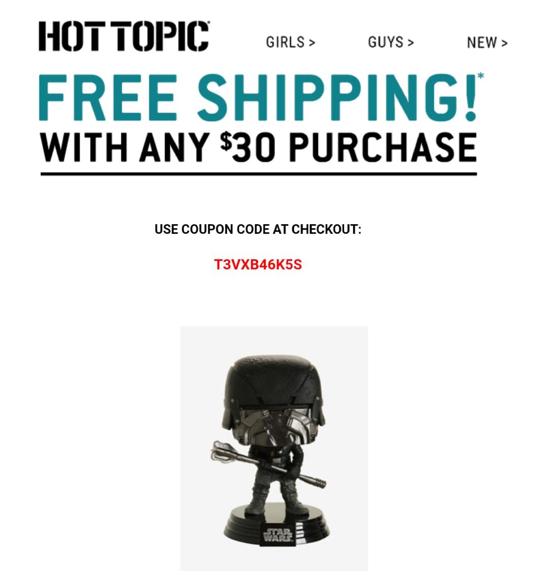 Hot Topic coupon for anyone who needs r/funkopop