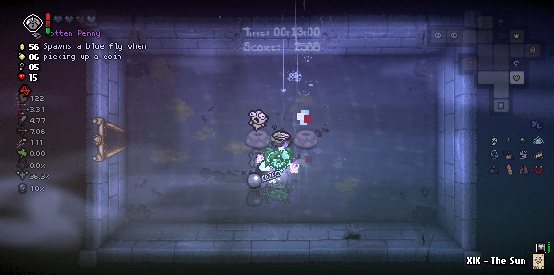 PSA using D7 in a mirror world treasure room that has enemies will