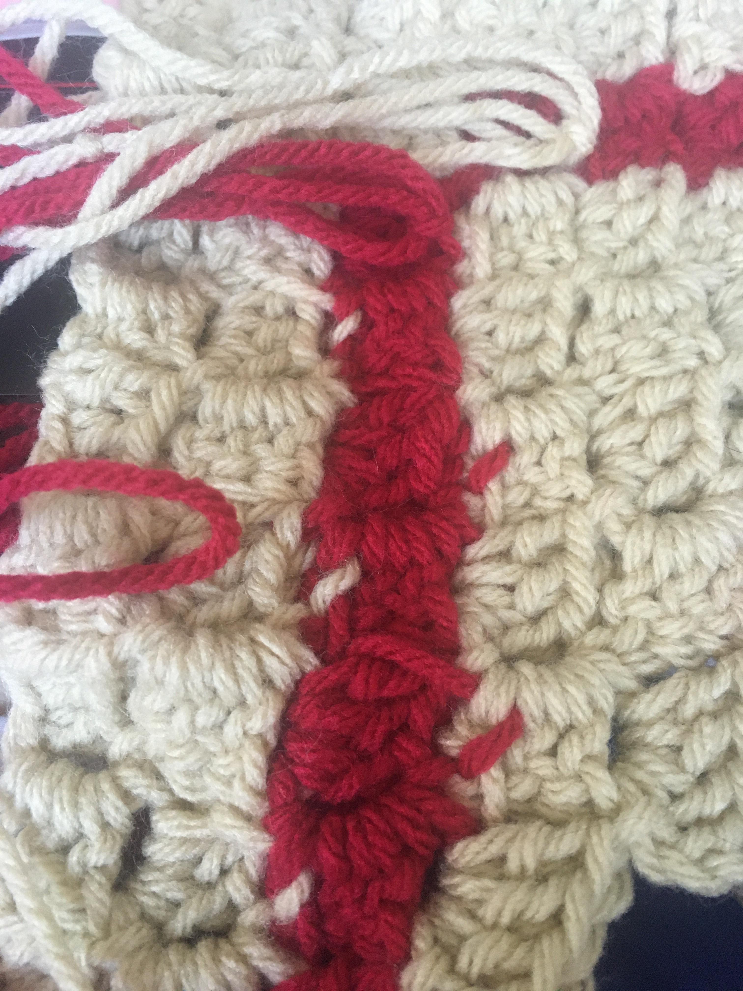 How to carry the yarn in C2C? I’m getting these ugly lines. r/crochet